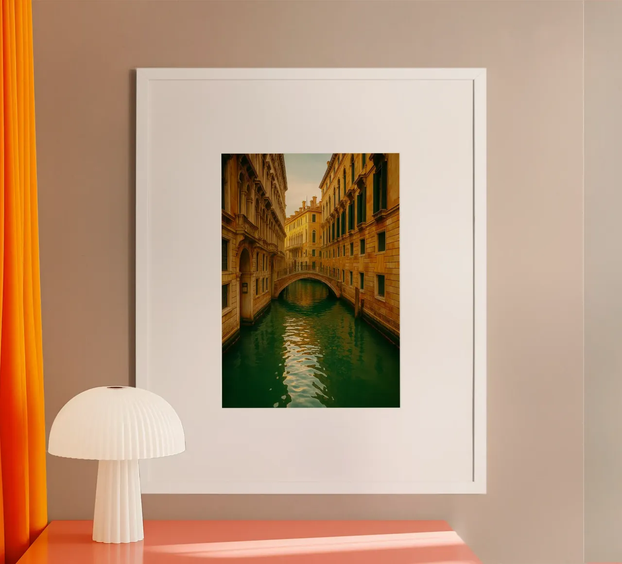 fotografia retrò vista canale poster con telaio in alluminio da viantishop