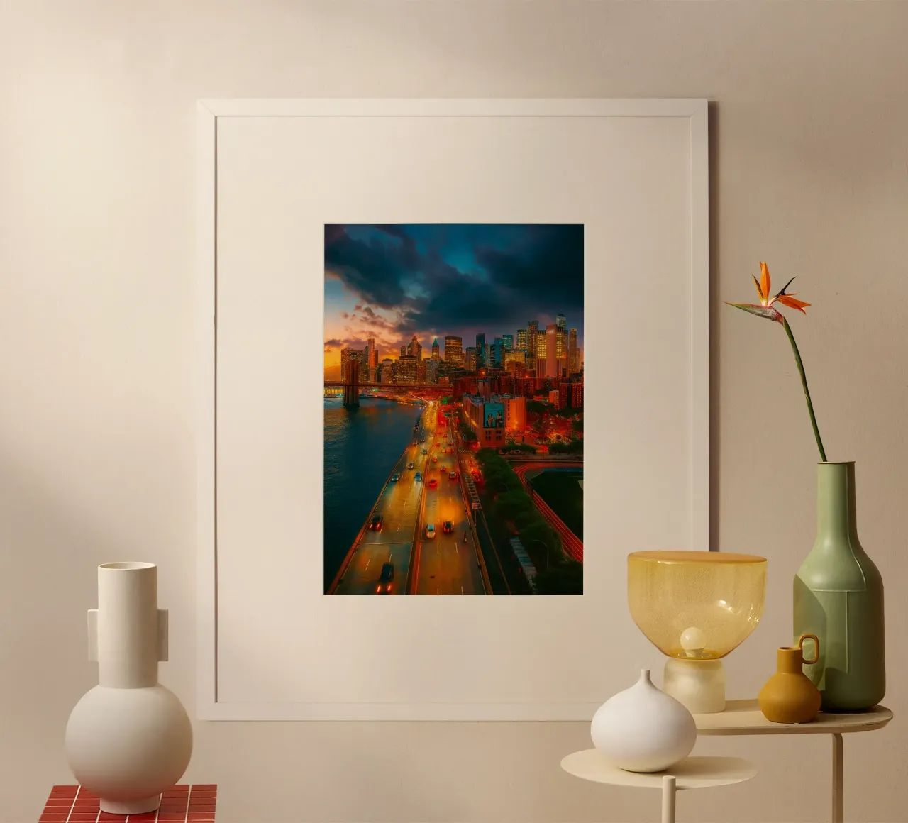 route de voitures au bord de la côte vue rétro photographie poster de viantishop