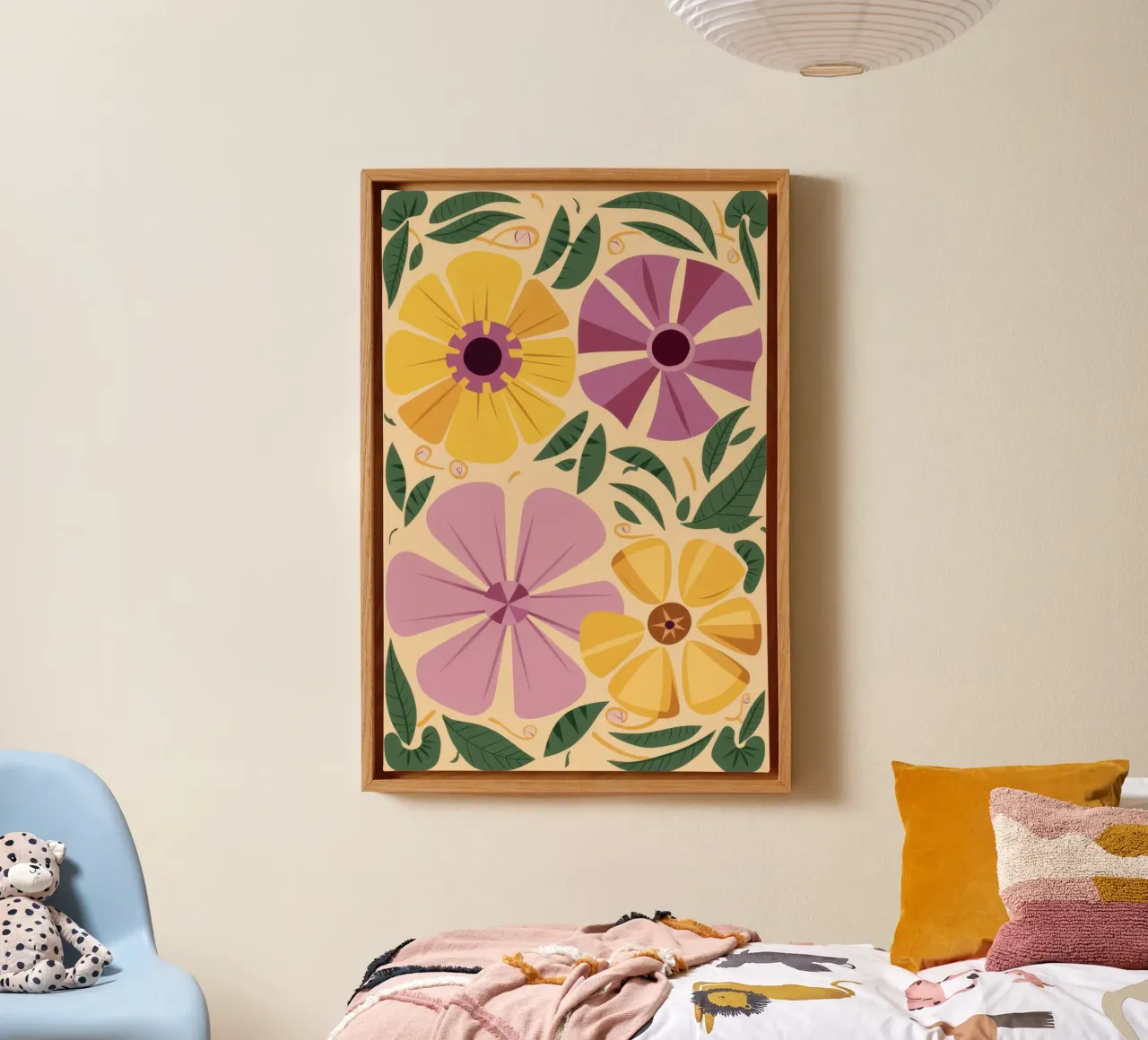 Fiori Art Déco tela con Cornice a cassetta da Echo Saber