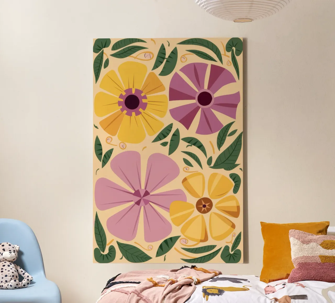 Fiori Art Déco tela con Cornice a cassetta da Echo Saber