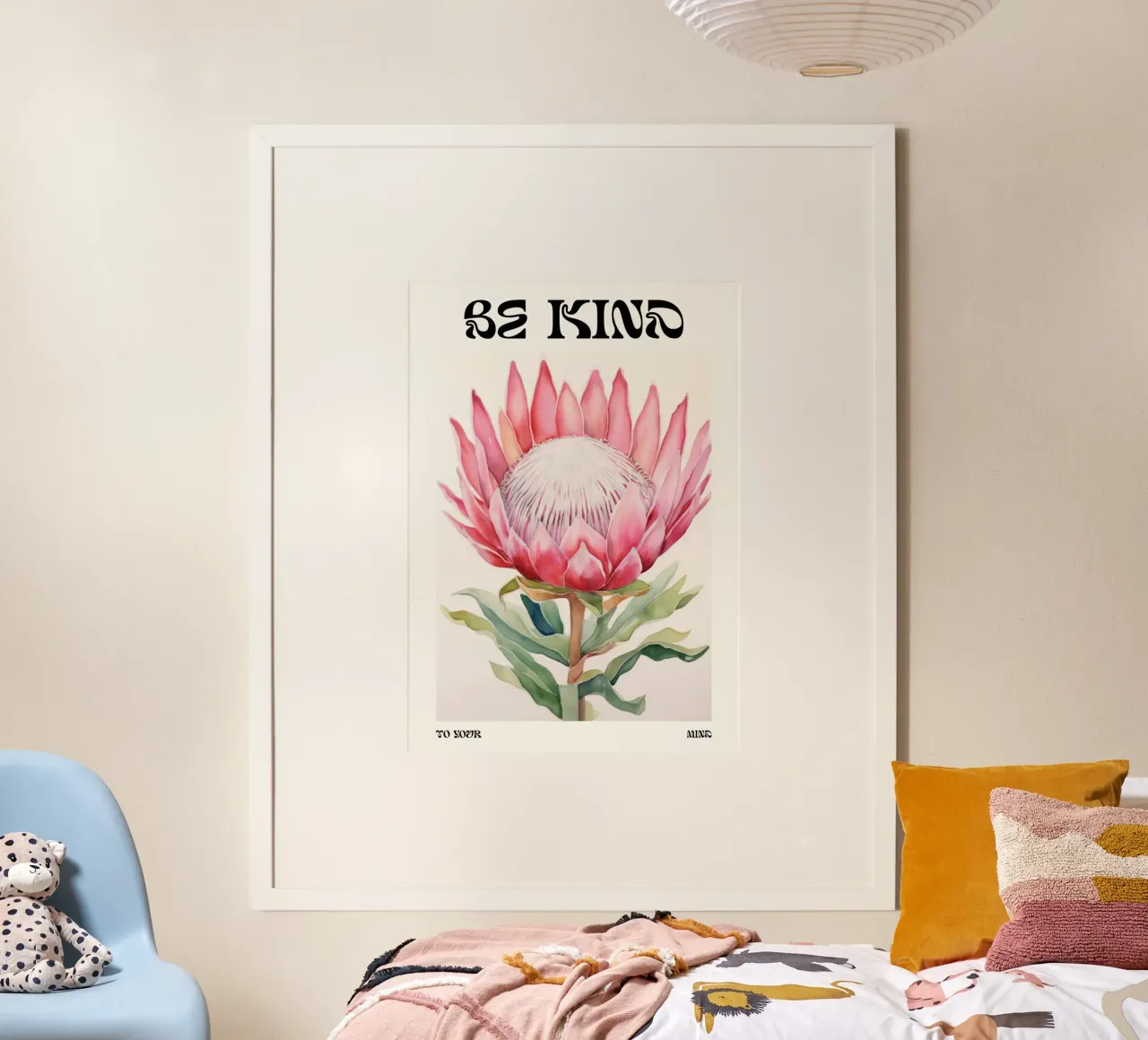 Blumendruck, Be Kind Poster, Abstrakter Blumendruck Poster von ArtHaus