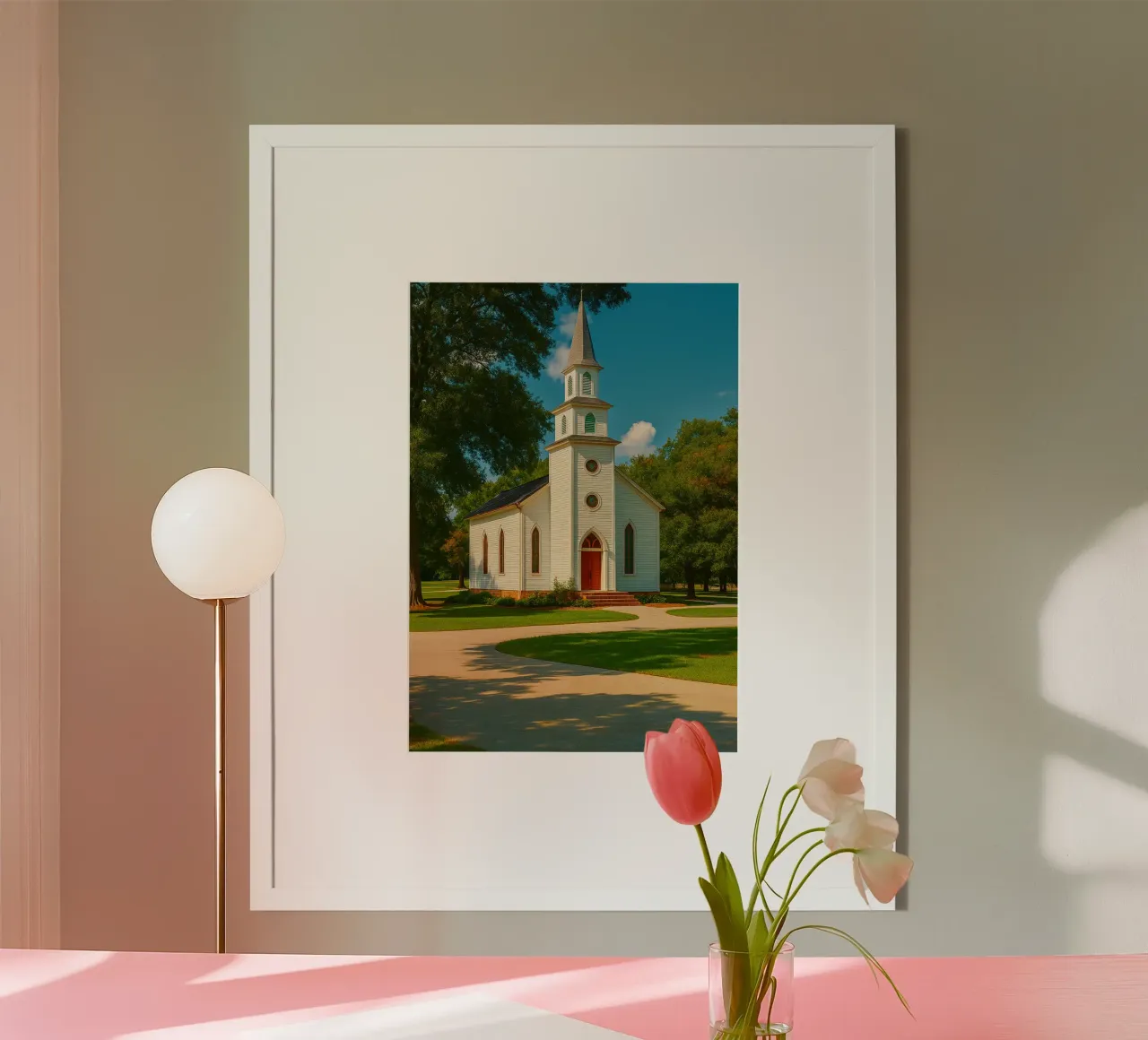 vue de l'église photographie rétro poster de viantishop