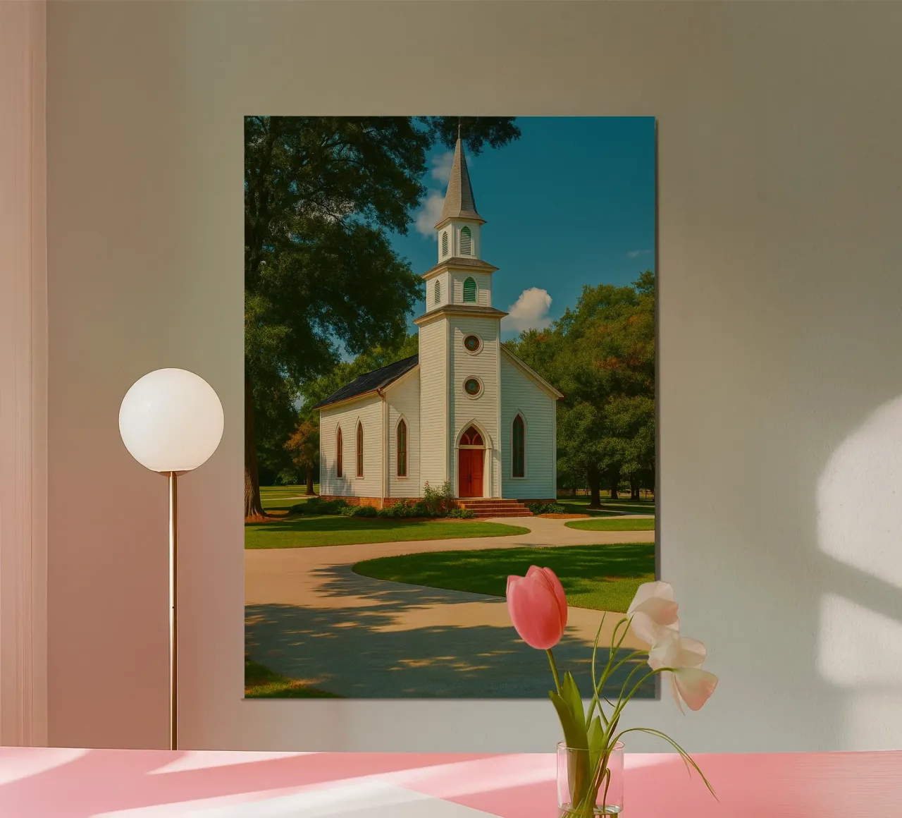 vue de l'église photographie rétro poster de viantishop