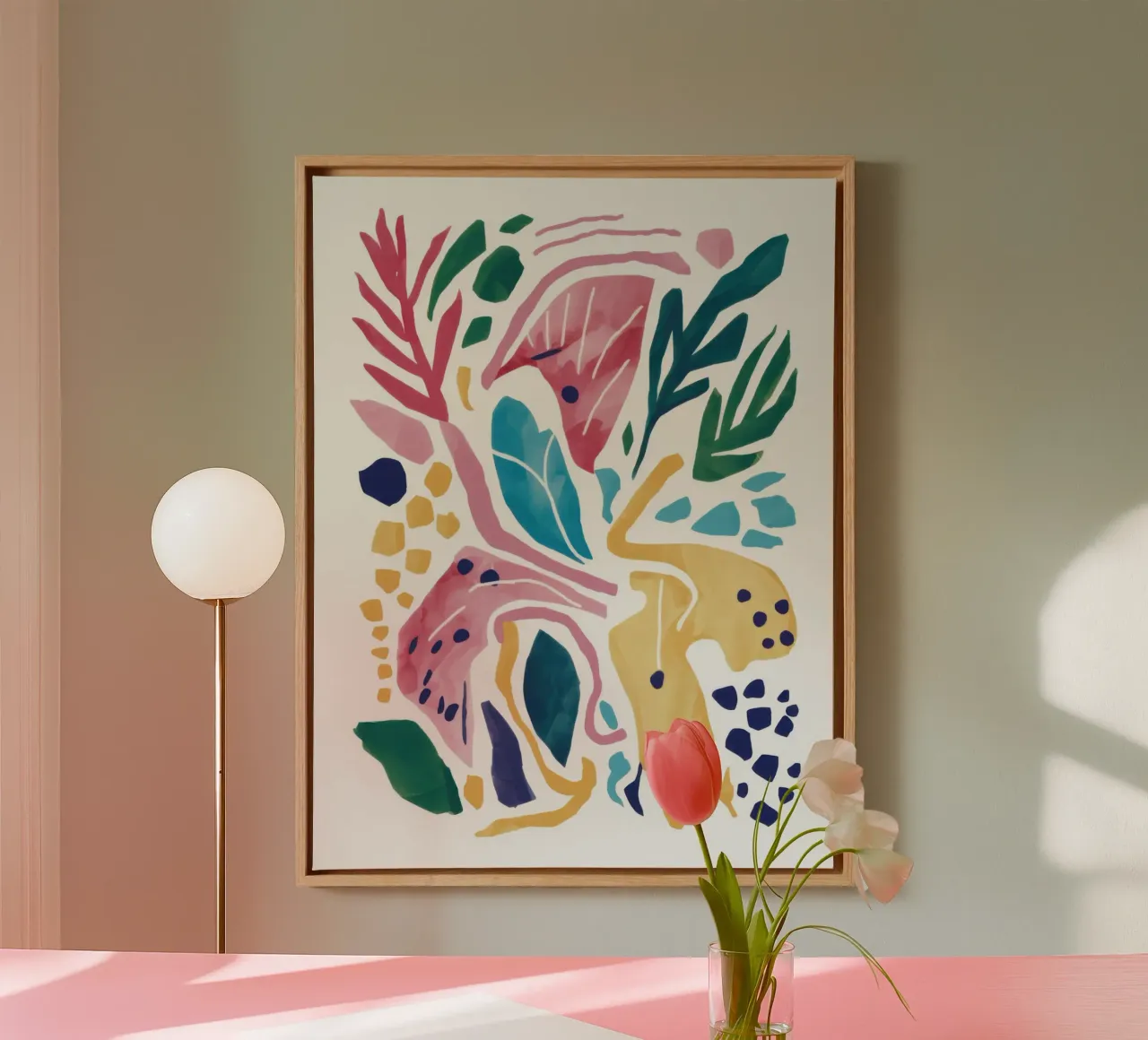 Abstract Avian Serenity canvas with Floater frame by Echo Saber