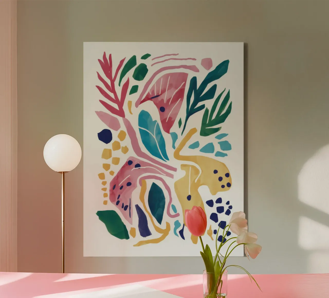 Abstract Avian Serenity canvas with Floater frame by Echo Saber