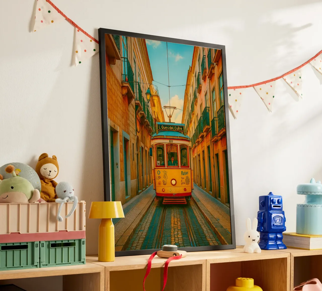 train de ville vue rétro photographie poster de viantishop