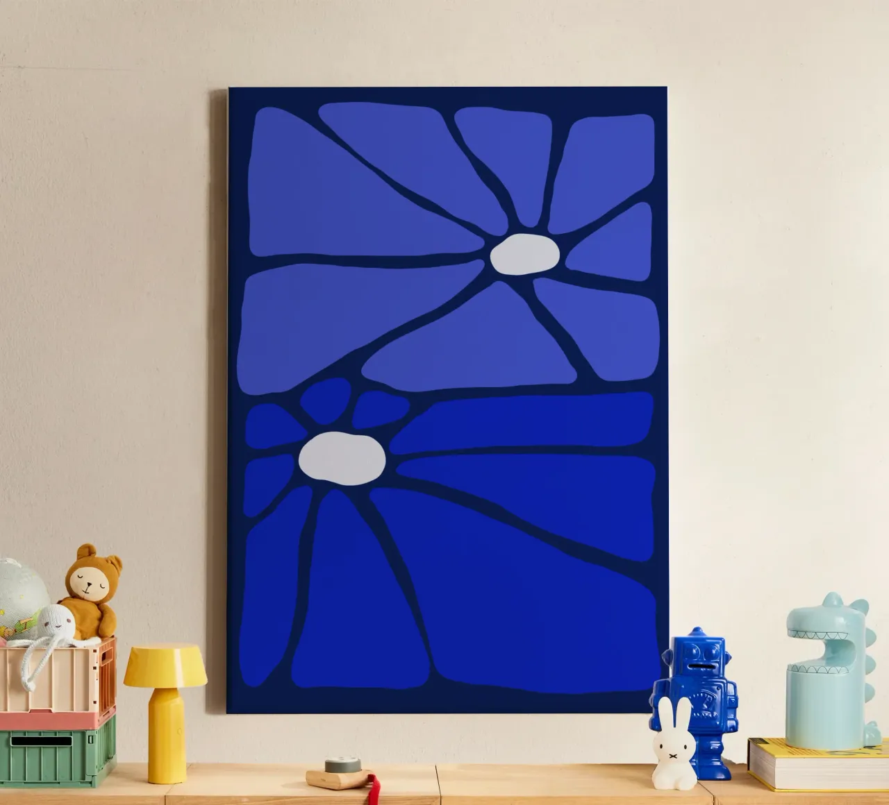 Indigo bloom tela con Cornice a cassetta da TijanaArtStudio88