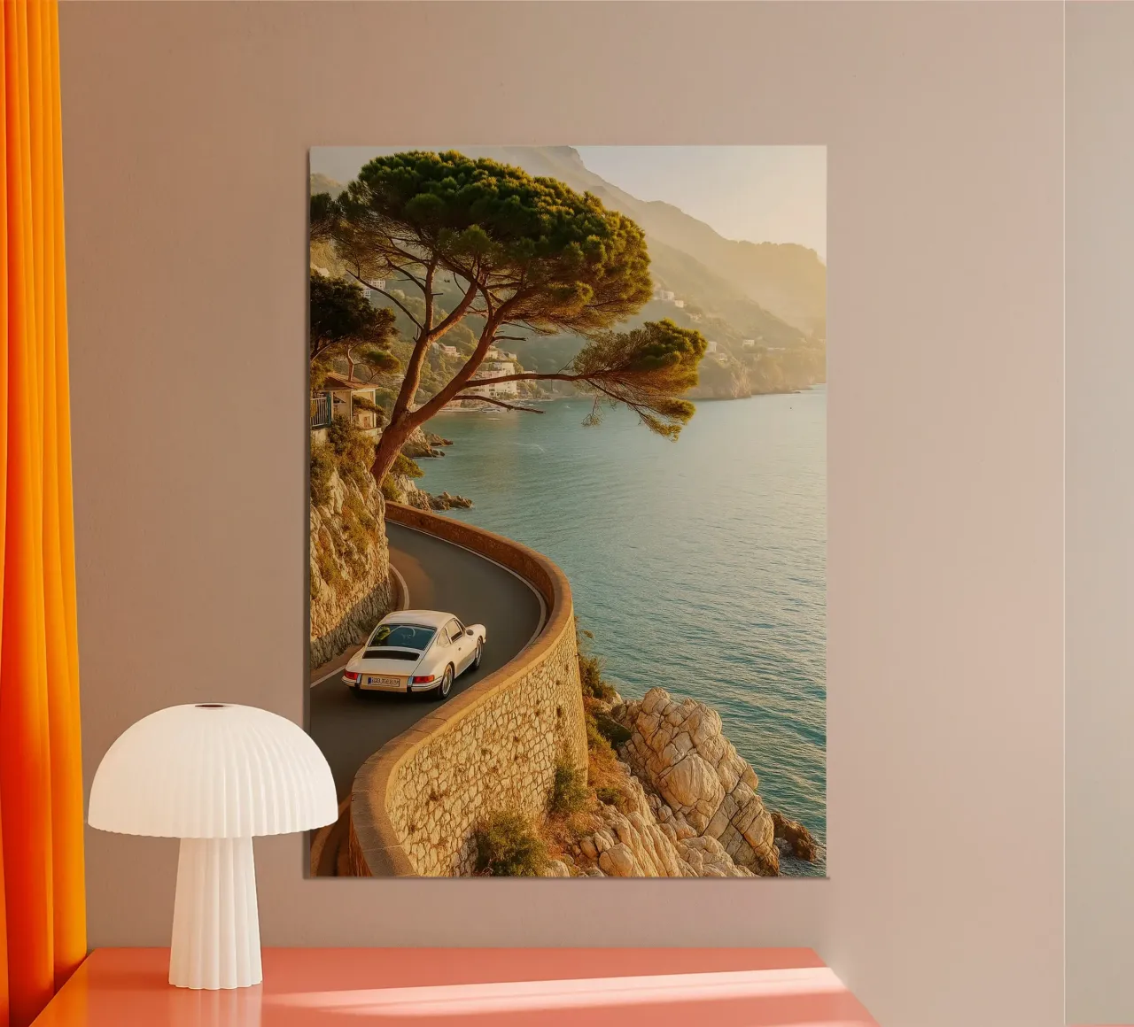 auto d'epoca su strada fotografia retrò poster da viantishop