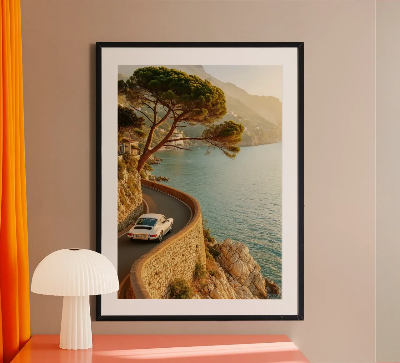 auto d'epoca su strada fotografia retrò poster da viantishop