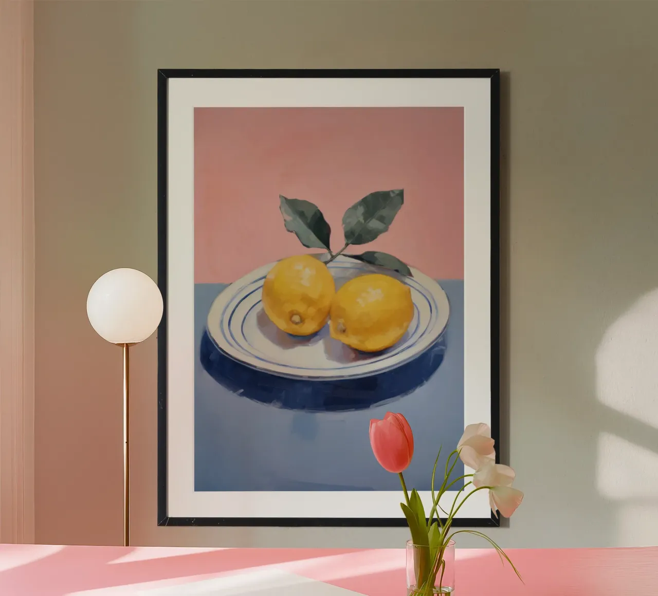Zitrone Poster, Stillleben, Obst Poster, Sommer Druck Poster von ArtHaus
