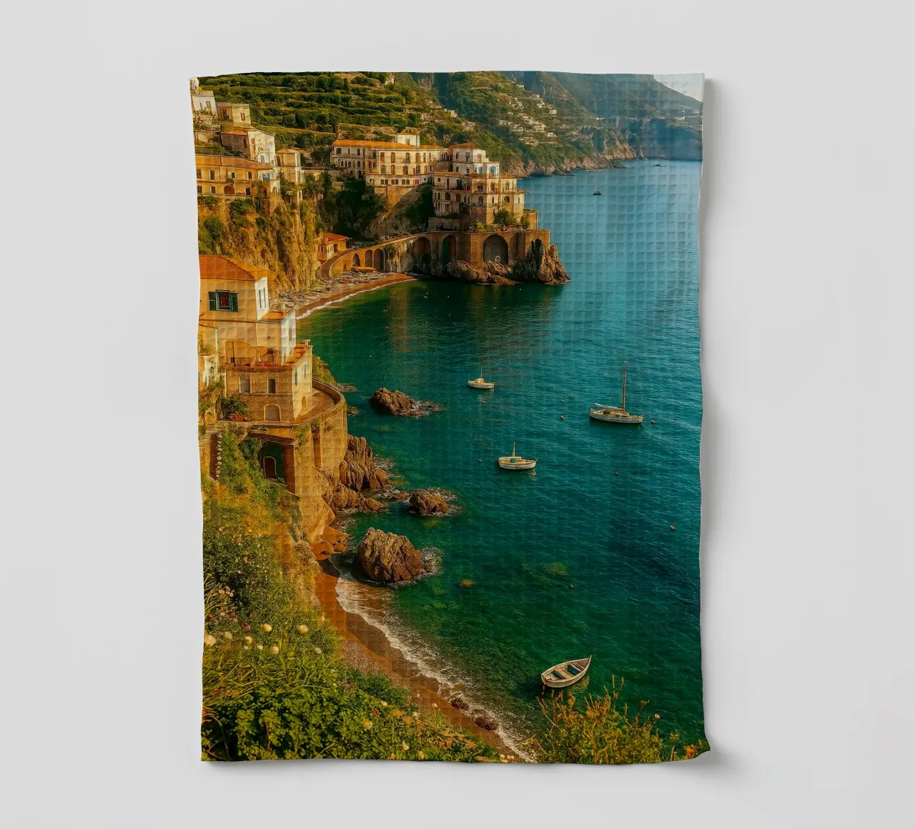 vue côtière photographie rétro torchon de viantishop