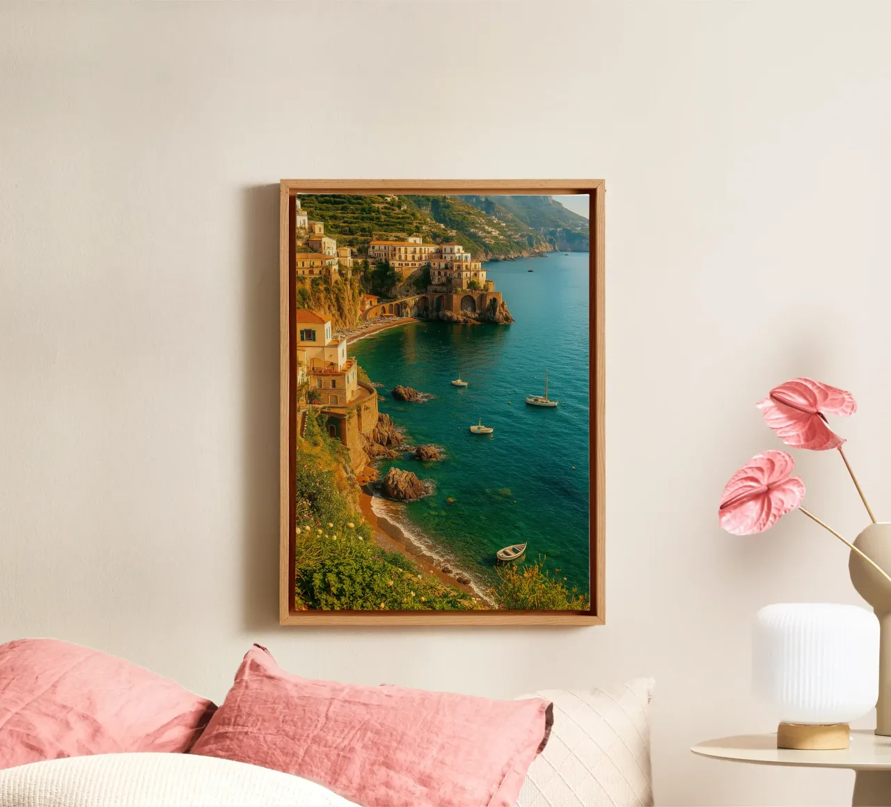 vue côtière photographie rétro toile avec Caisse américaine de viantishop