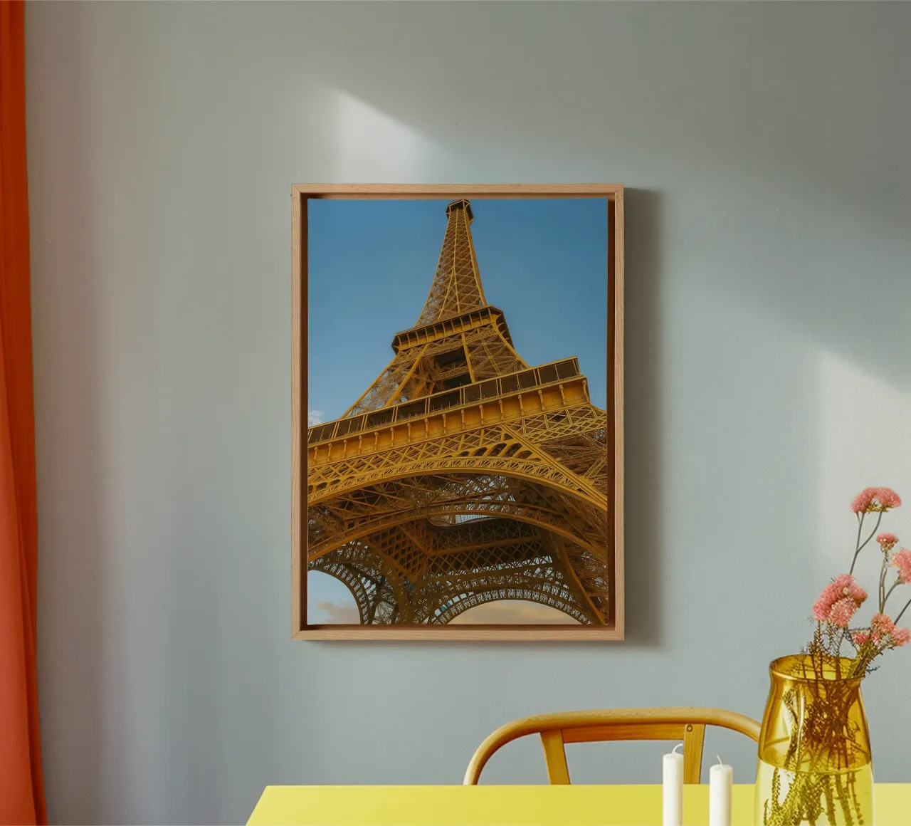 vue de la tour eiffel photographie retro toile avec Caisse américaine de viantishop
