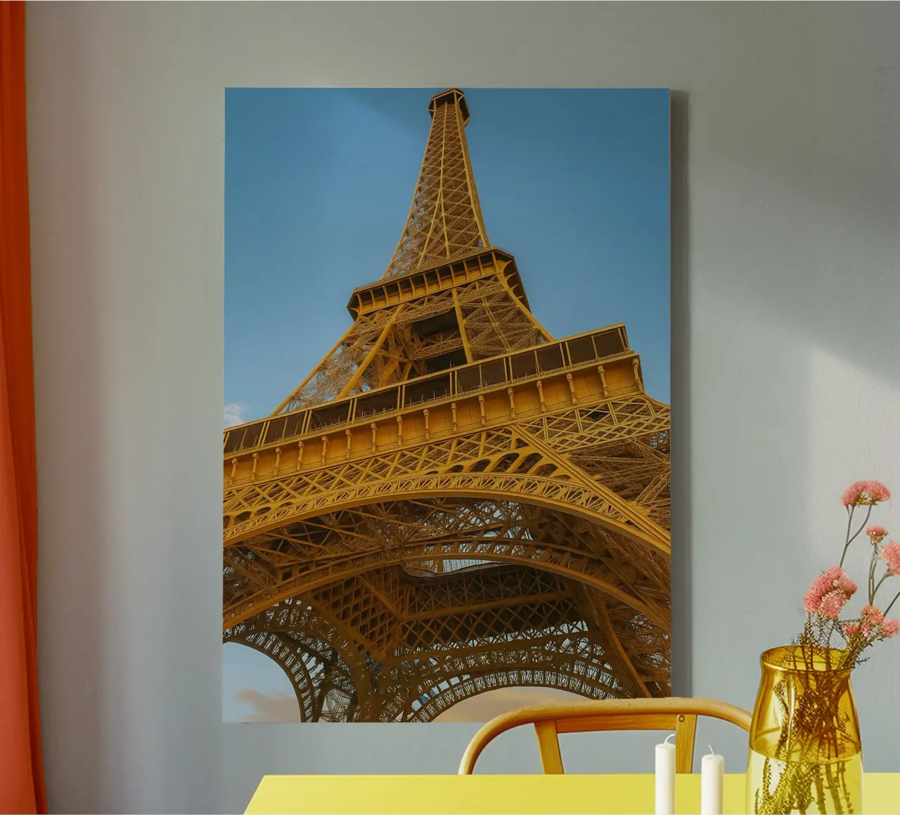 vue de la tour eiffel photographie retro toile avec Caisse américaine de viantishop