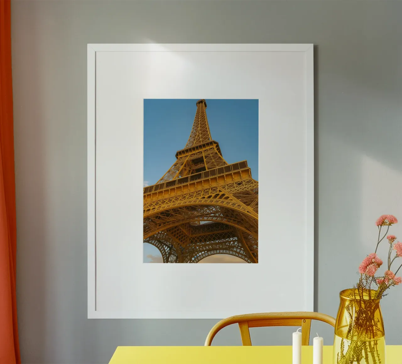 eiffel tower view retro photography poster with plastic frame by viantishop