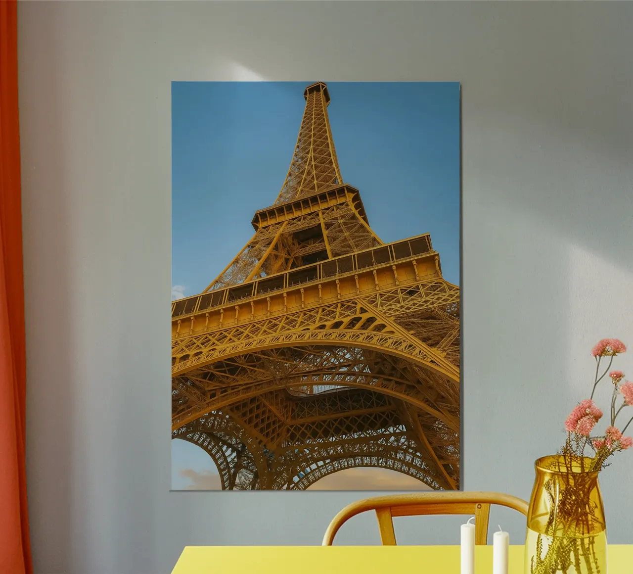 eiffel tower view retro photography poster with plastic frame by viantishop