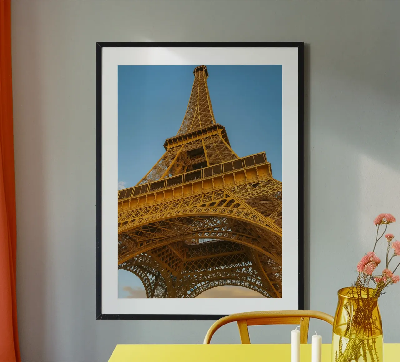 eiffel tower view retro photography poster with plastic frame by viantishop
