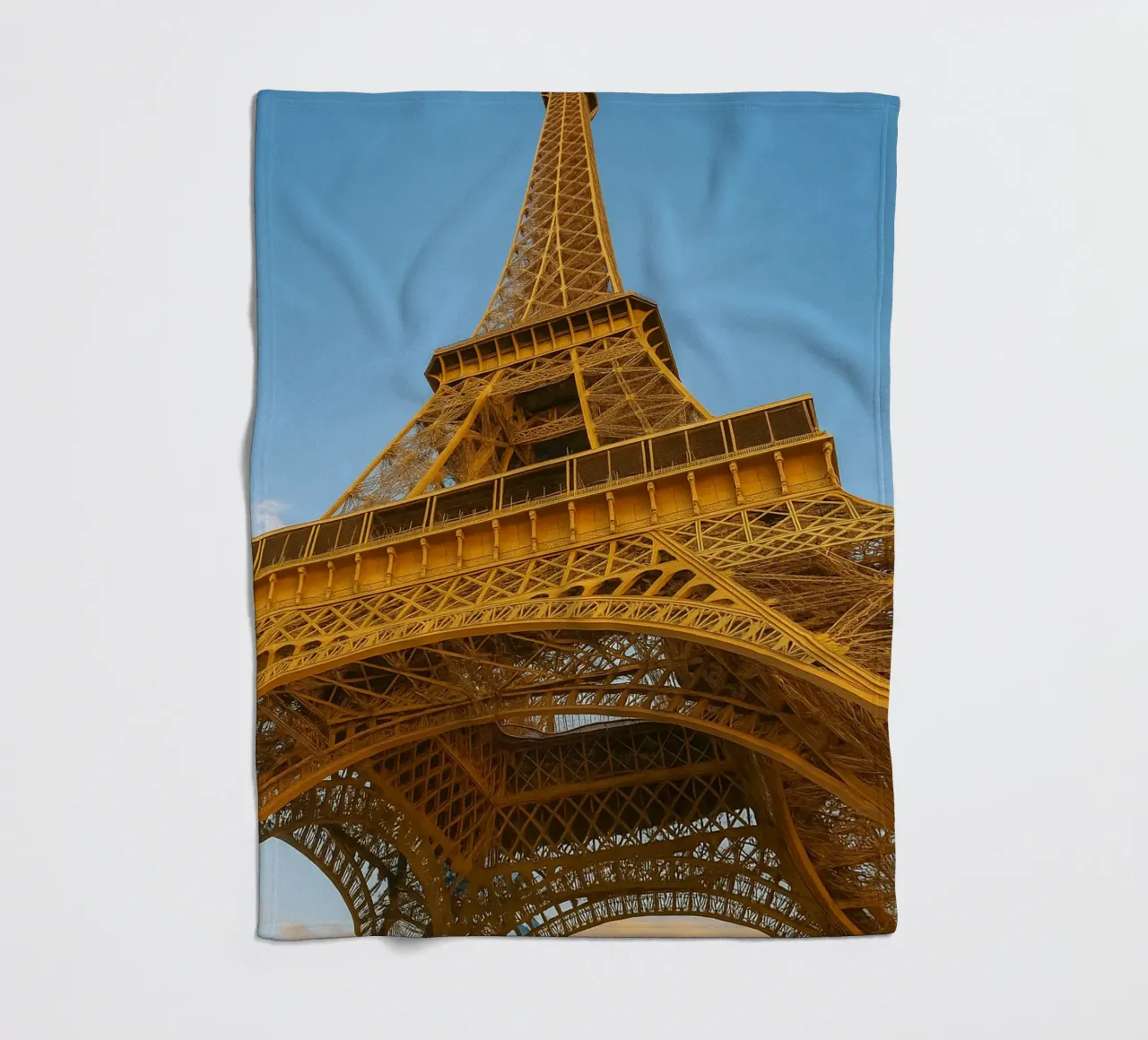 eiffel tower view retro photography fleece blanket by viantishop
