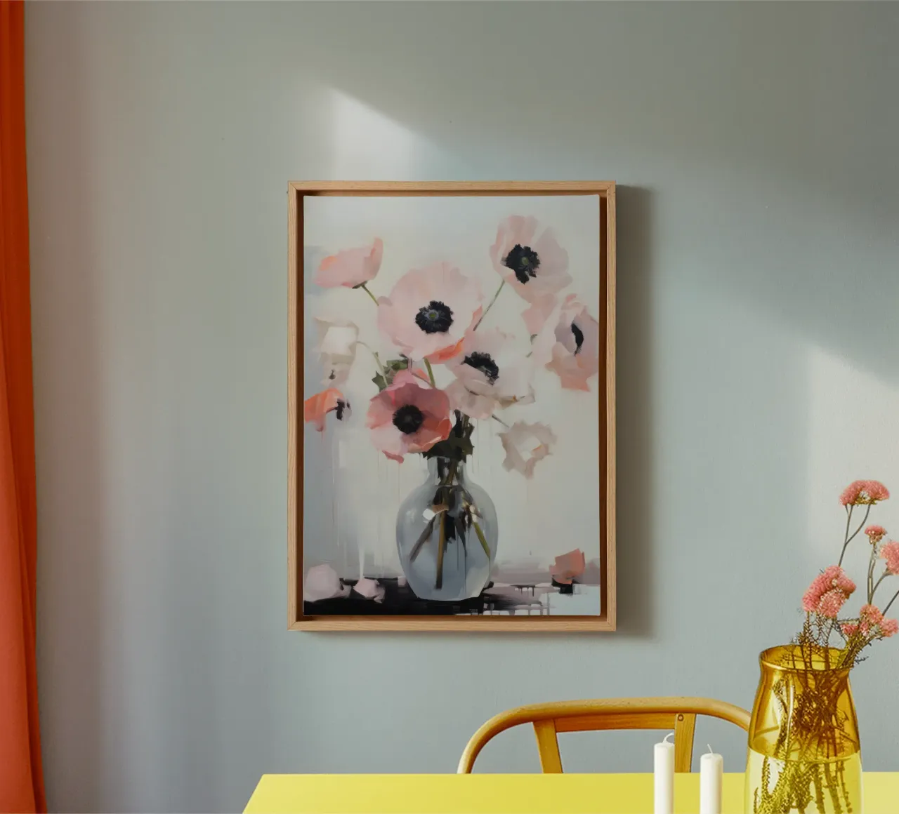 Abstract Floral Print, Flower Poster, Botanical Print canvas with Floater frame by ArtHaus