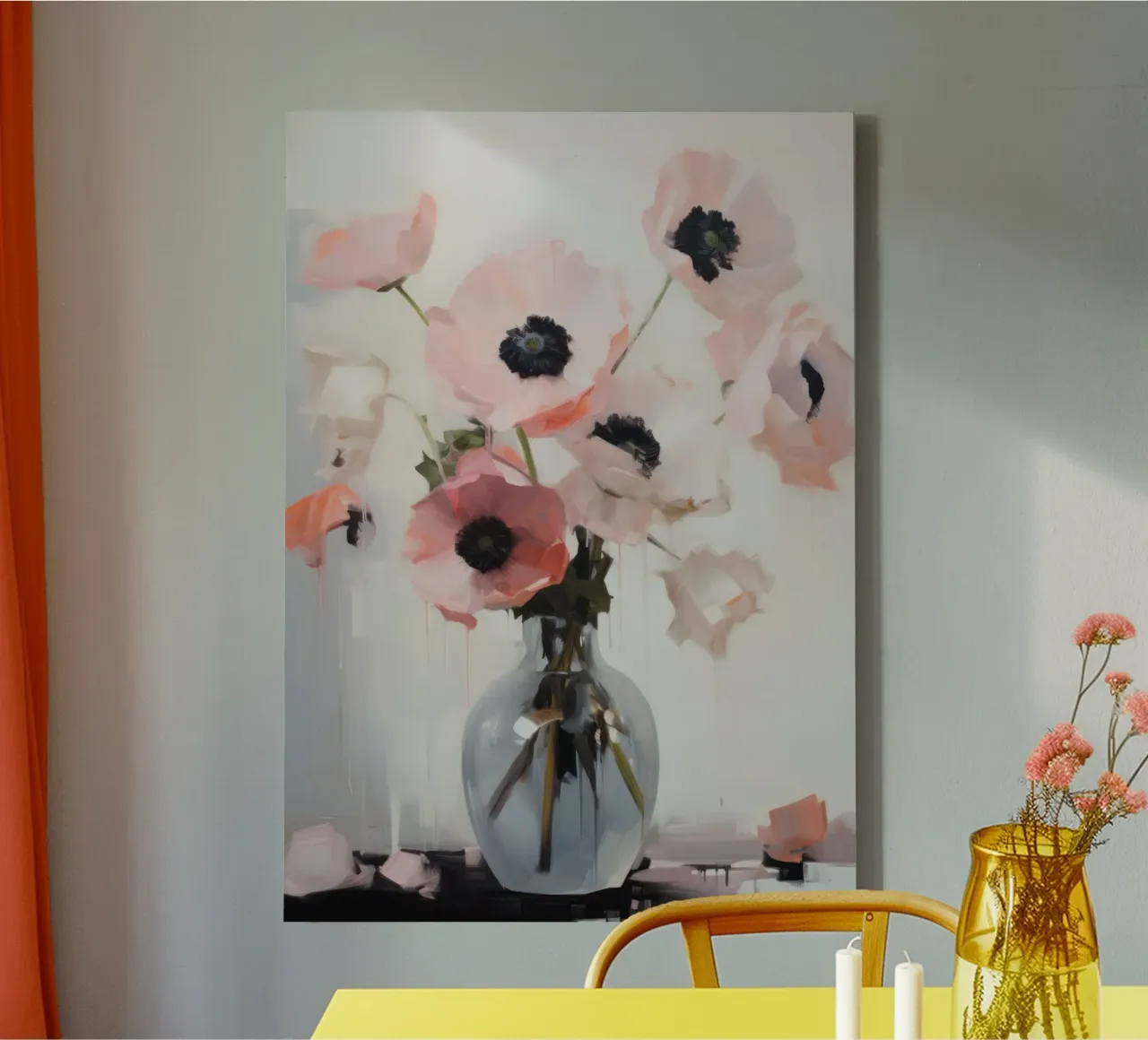 Abstract Floral Print, Flower Poster, Botanical Print canvas with Floater frame by ArtHaus