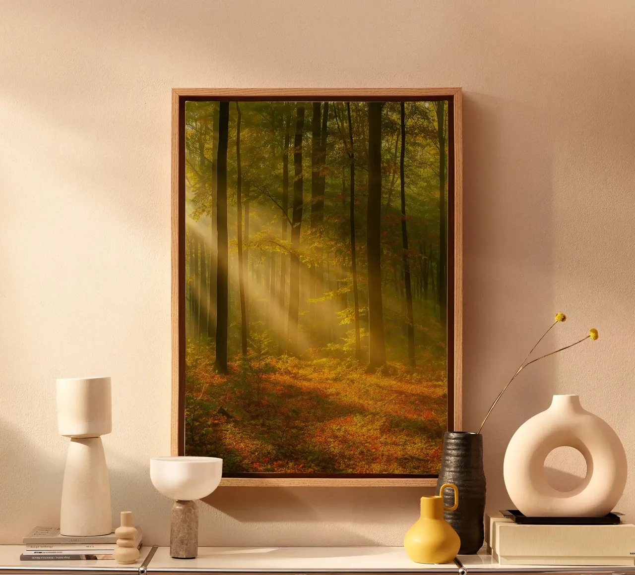 forrest view retro photography canvas with Floater frame by viantishop