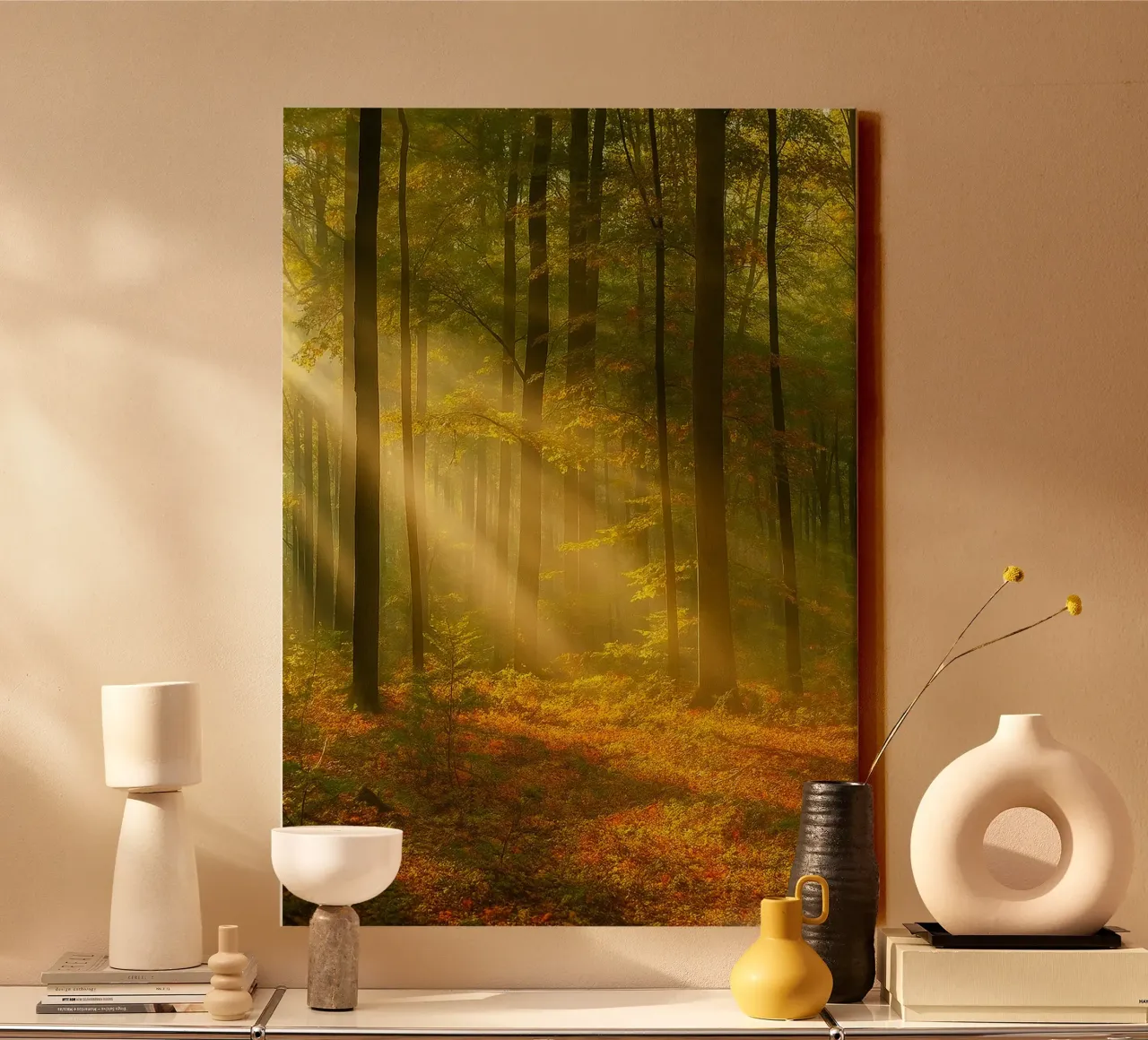 forrest view retro photography canvas with Floater frame by viantishop