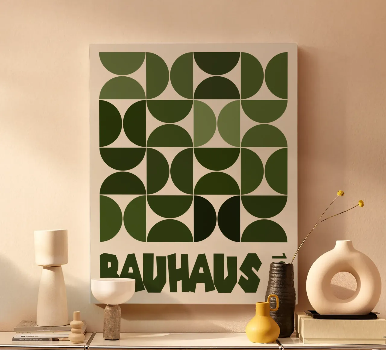 Sap green Bauhaus tela con Cornice a cassetta da TijanaArtStudio88