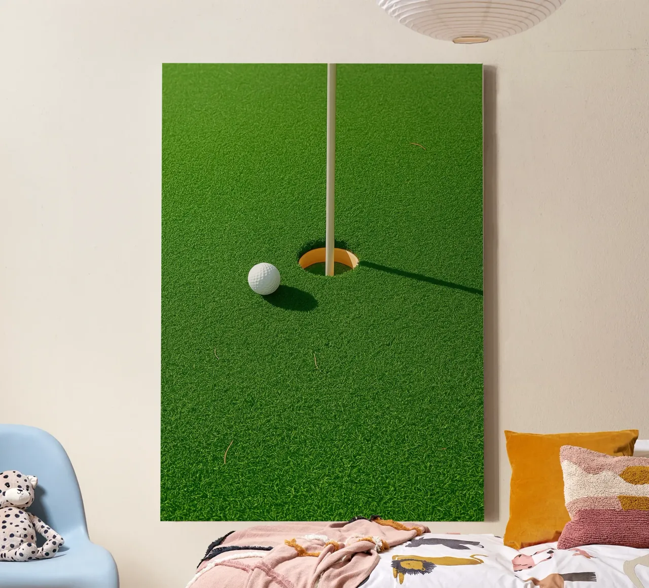 Golf Loch Ansicht Retro Fotografie Leinwand mit Schattenfugenrahmen von viantishop
