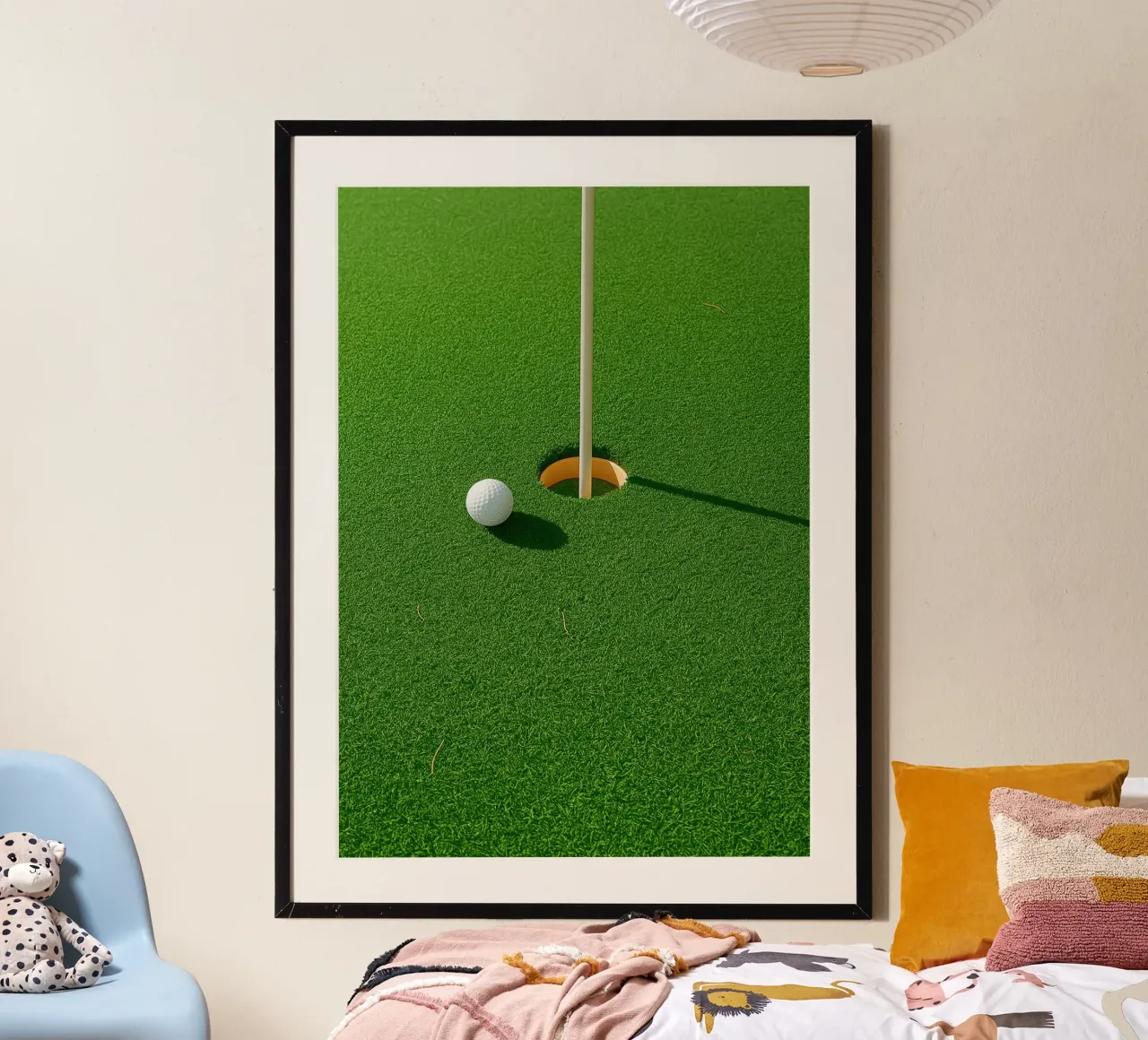 vue d'un trou de golf photographie rétro poster avec cadre en plastique de viantishop