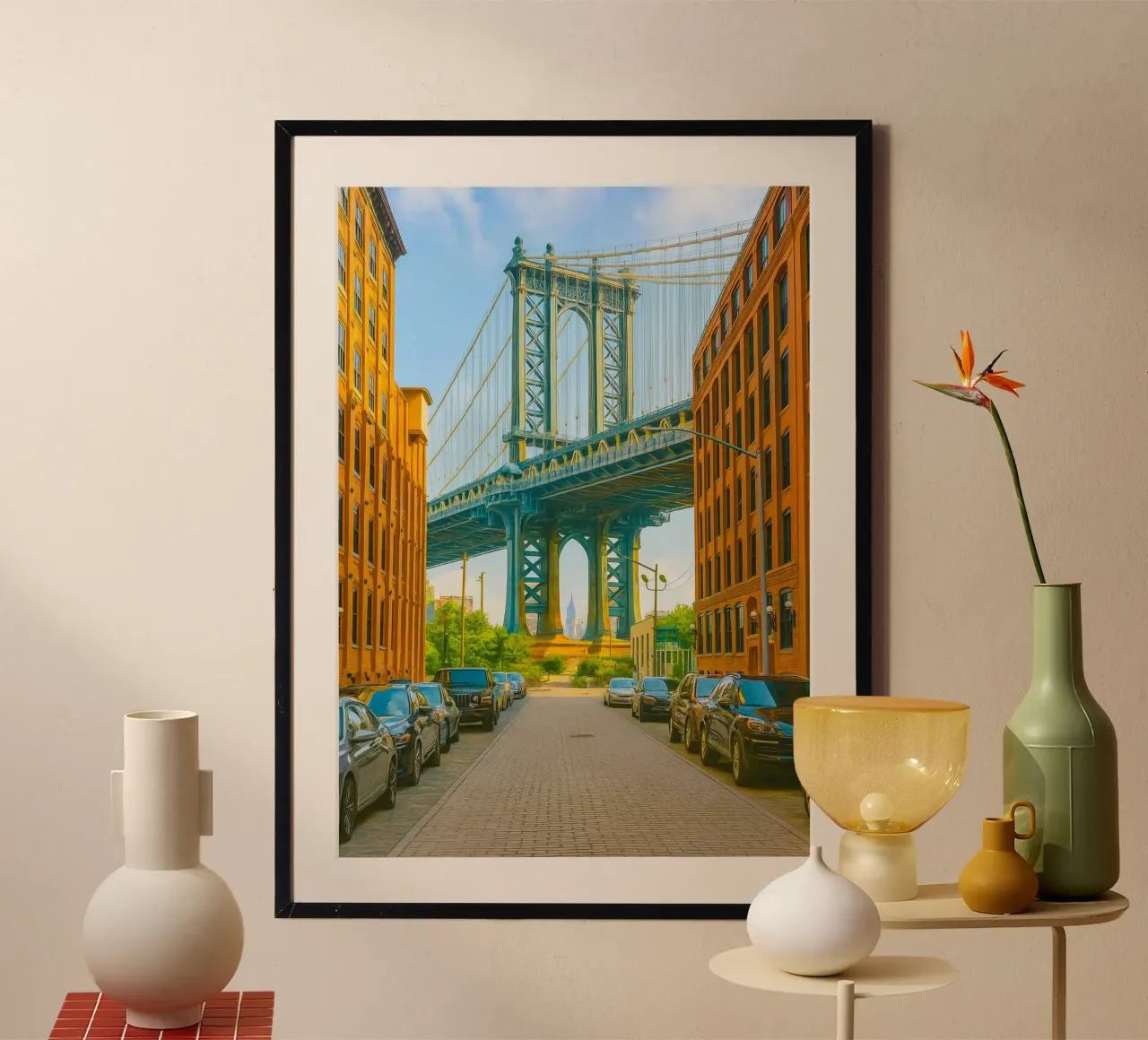 vue du pont de manhattan photographie retro poster de viantishop
