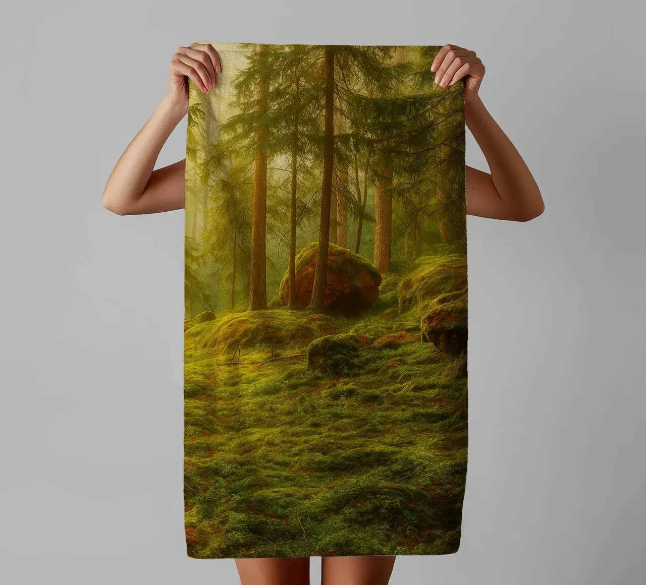 moost forrest view retro photography asciugamano da bagno da viantishop