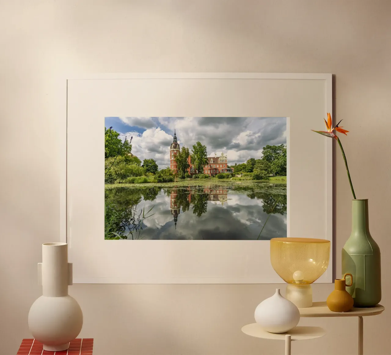 Schloss Muskau poster con telaio in legno da Reisefotografie - Bilder aus aller Welt