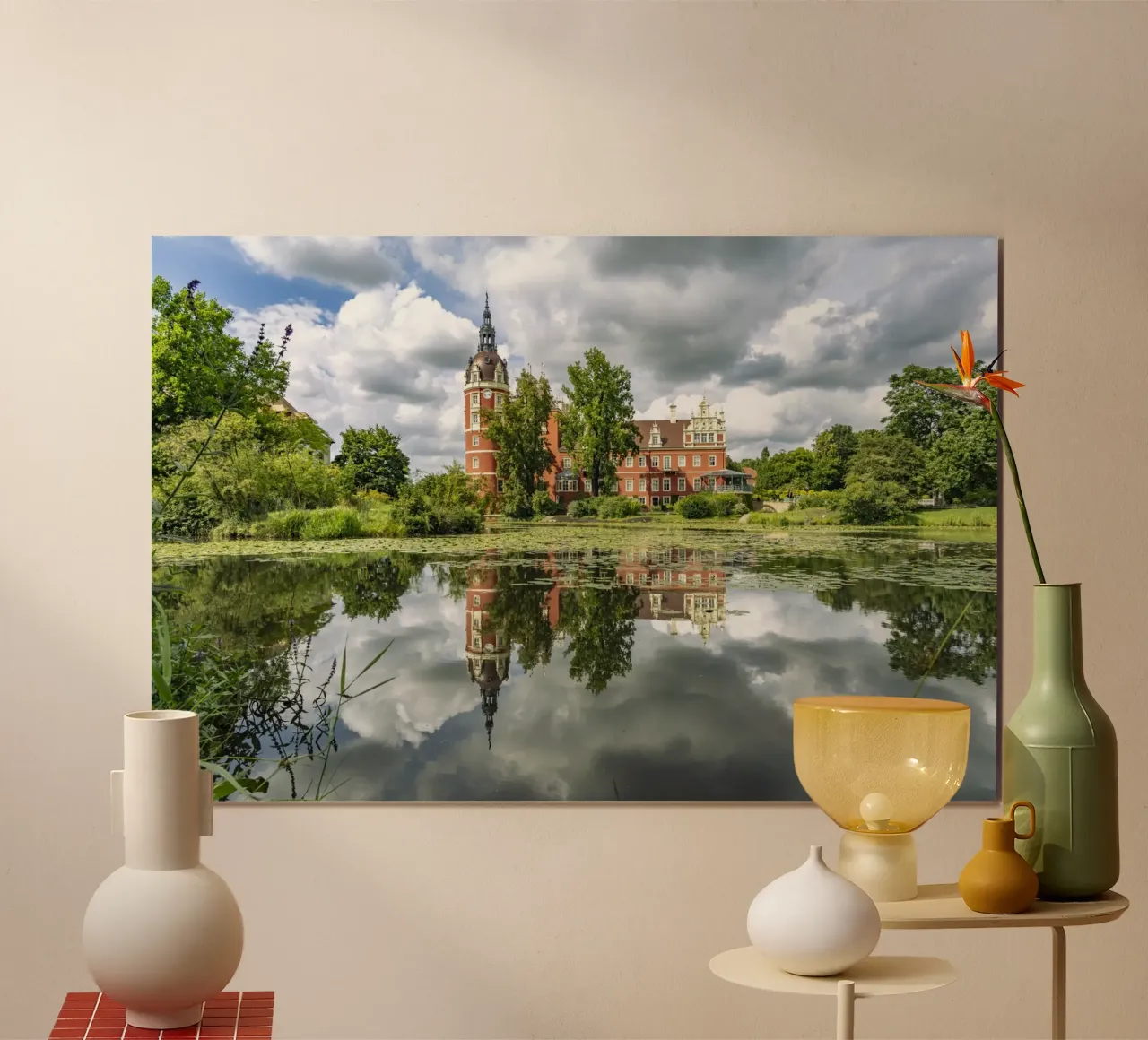 Schloss Muskau poster con telaio in legno da Reisefotografie - Bilder aus aller Welt