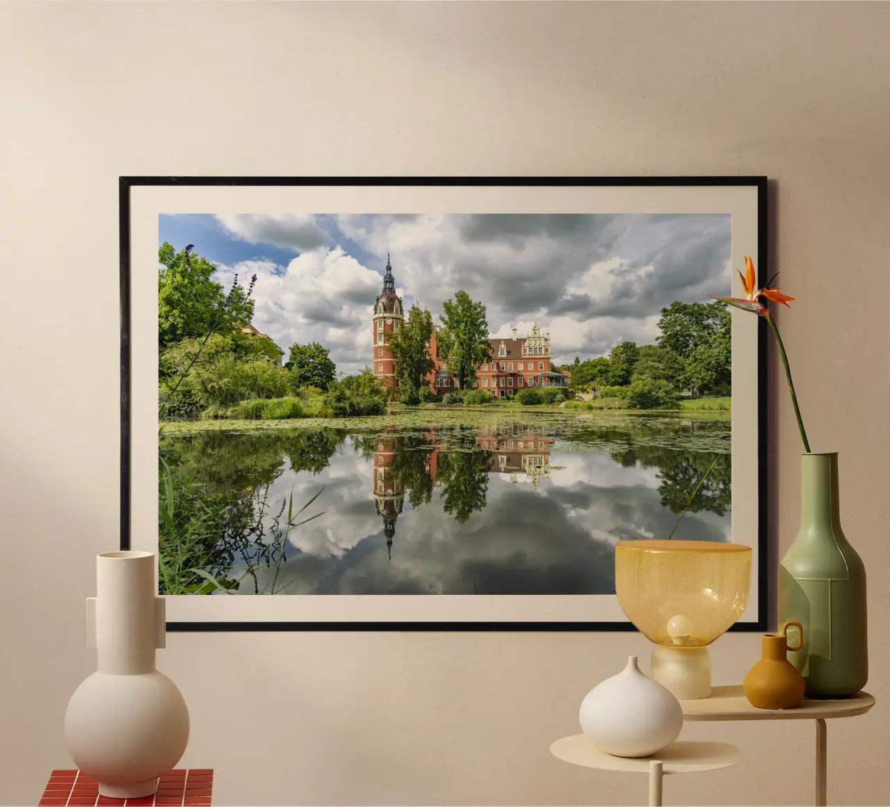 Schloss Muskau poster con telaio in legno da Reisefotografie - Bilder aus aller Welt