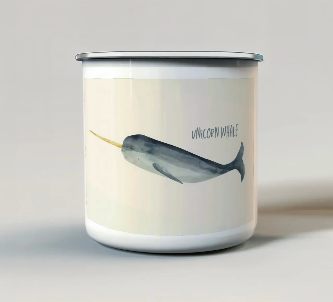 Unicorn whale tazza in smalto da Indigo Rain