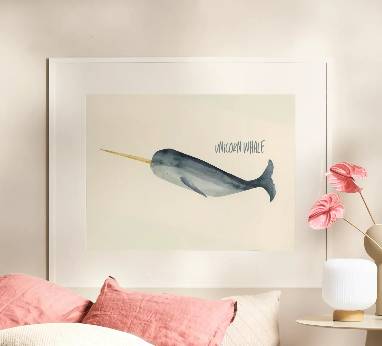 Unicorn whale poster da Indigo Rain