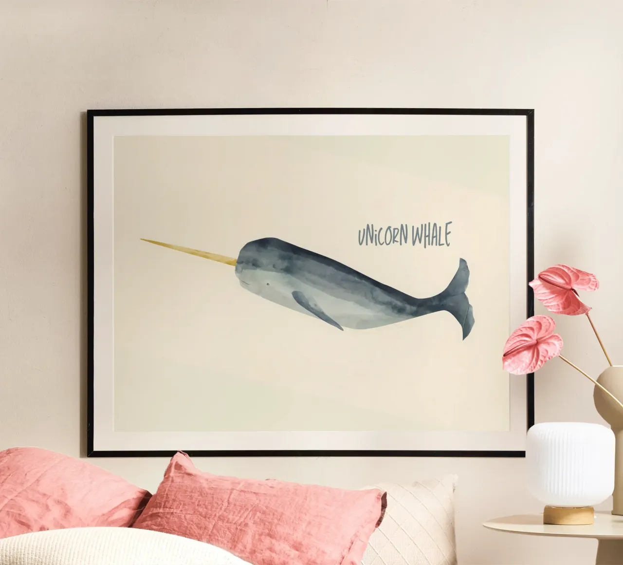 Unicorn whale poster da Indigo Rain