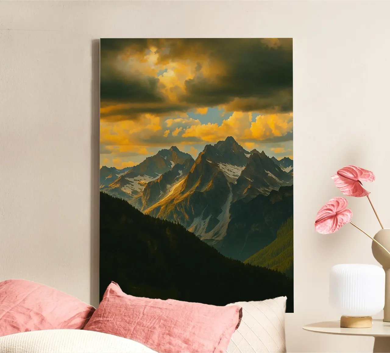 mountain view retro photography canvas with Floater frame by viantishop