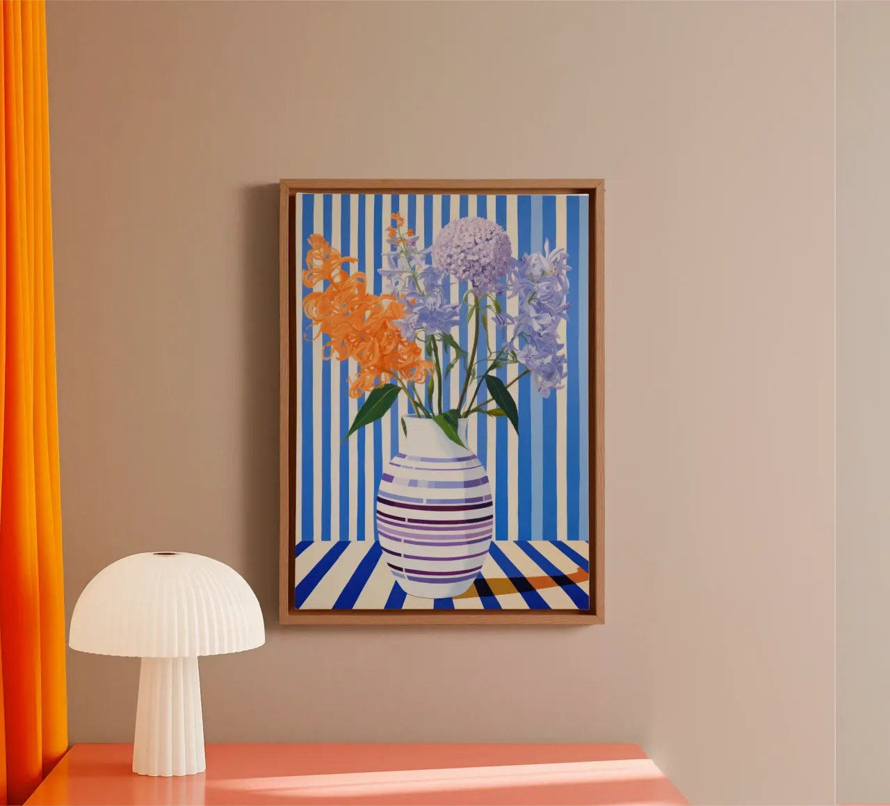 Abstract Flower Poster, Botanical Print, Modern flower art canvas with Floater frame by ArtHaus
