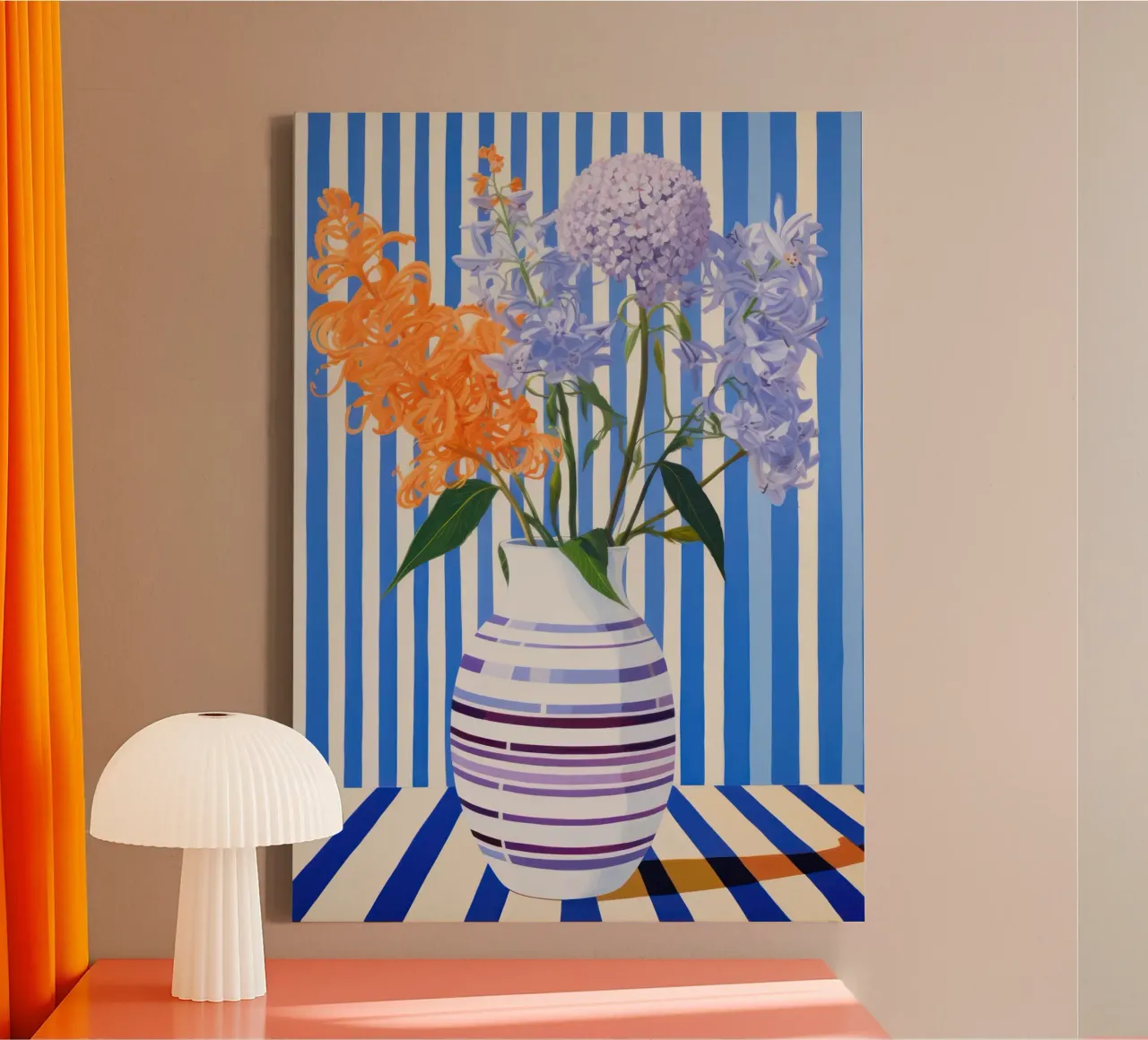 Abstract Flower Poster, Botanical Print, Modern flower art canvas with Floater frame by ArtHaus