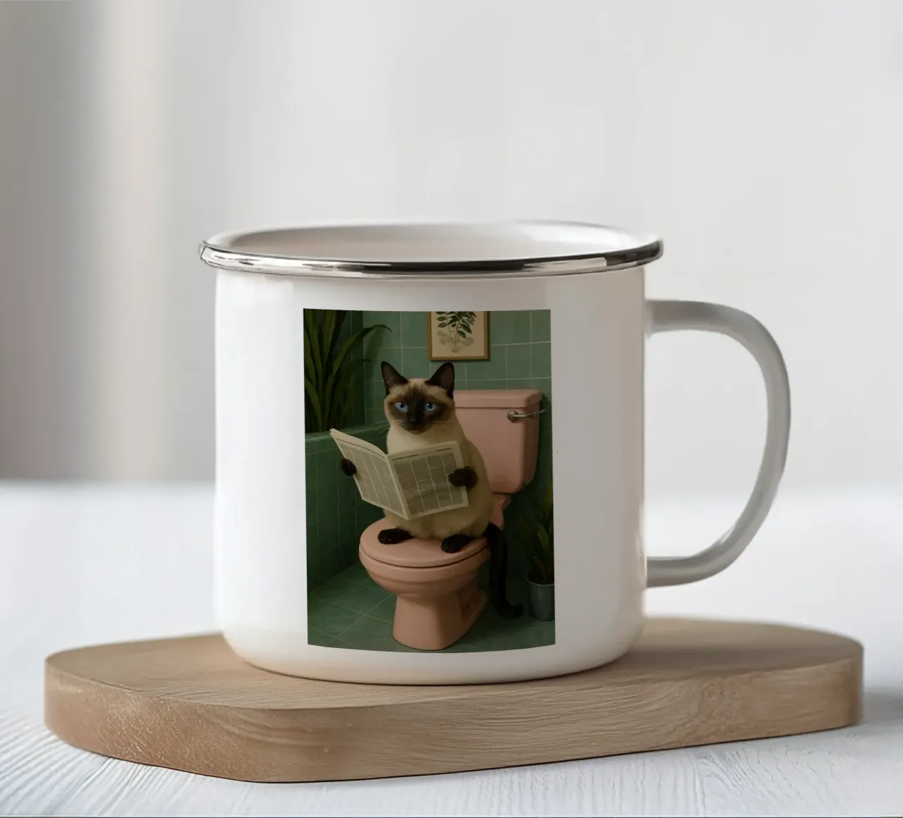 kitty on toilet tazza in smalto da Good days