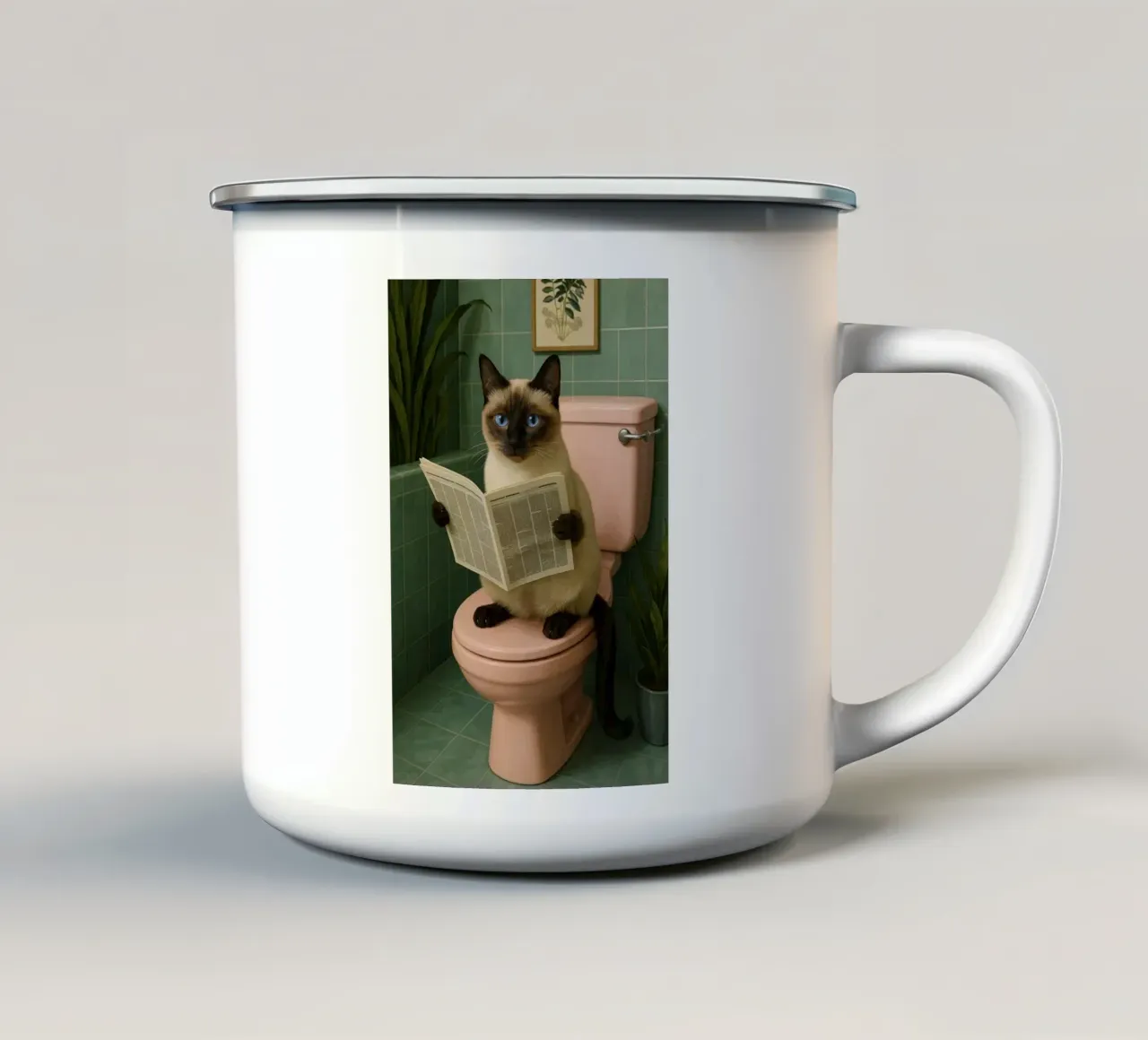 kitty on toilet tazza in smalto da Good days