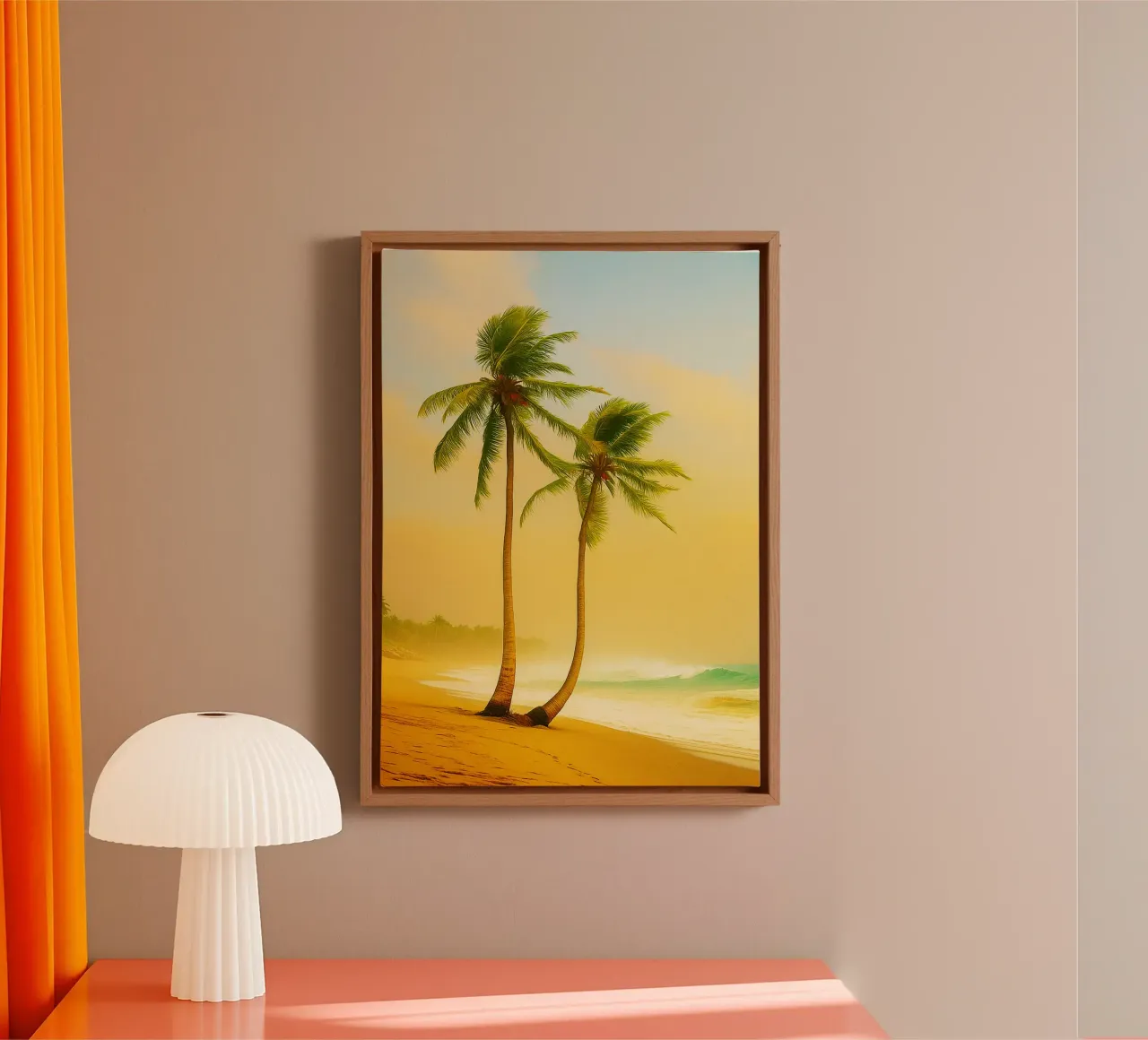vue des palmiers photographie rétro toile avec Caisse américaine de viantishop