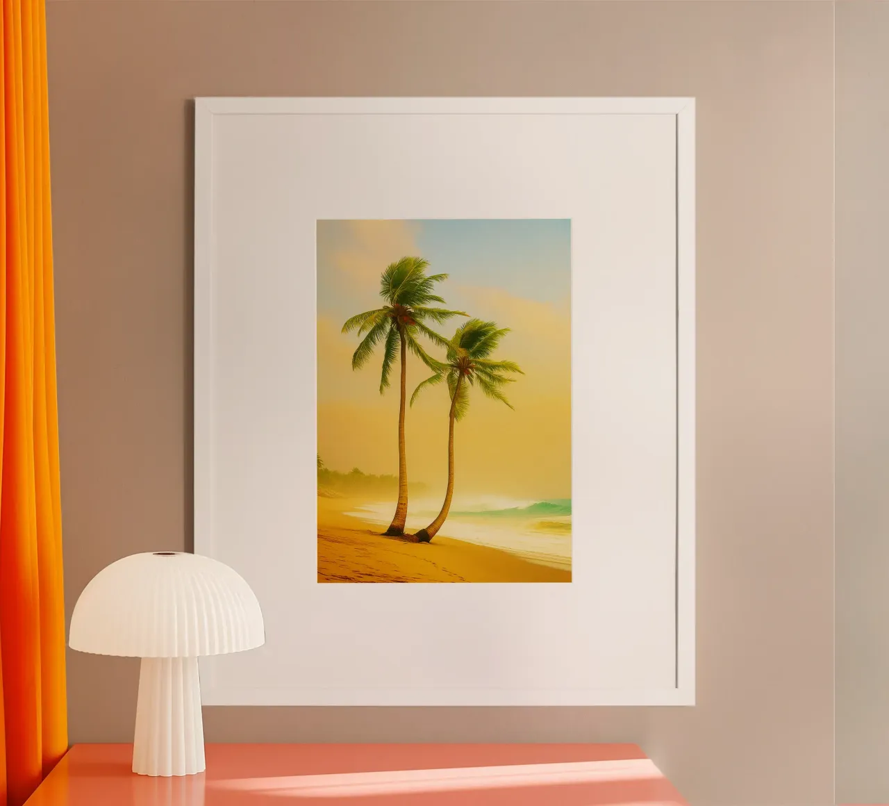 vue des palmiers photographie rétro poster avec cadre en plastique de viantishop