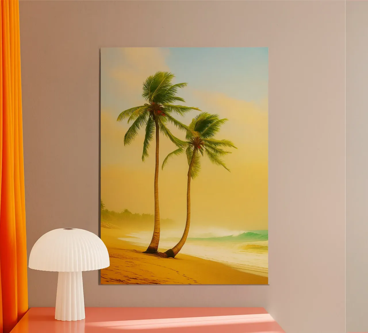 vue des palmiers photographie rétro poster avec cadre en plastique de viantishop