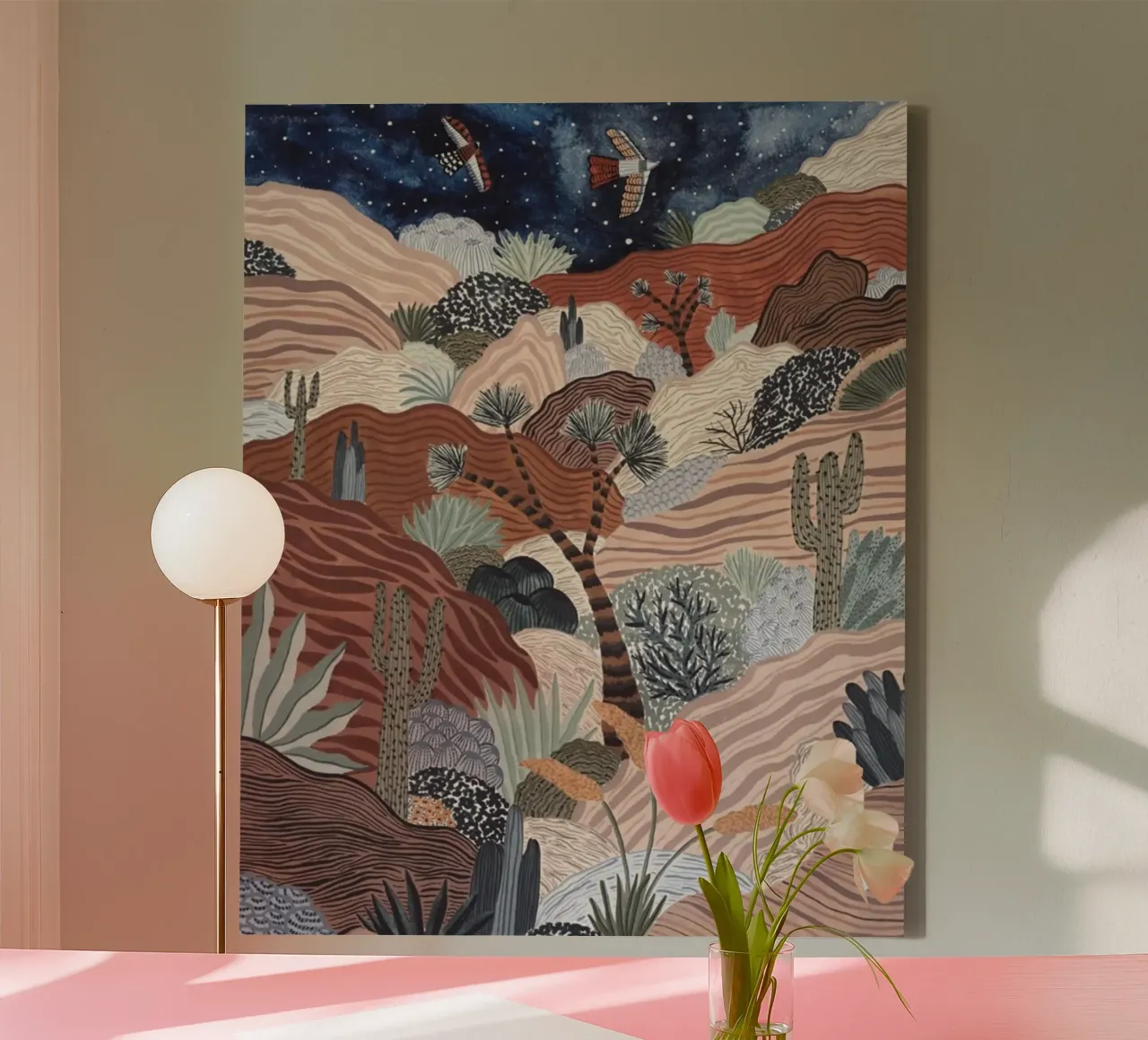 line color nature canvas with Floater frame by lily