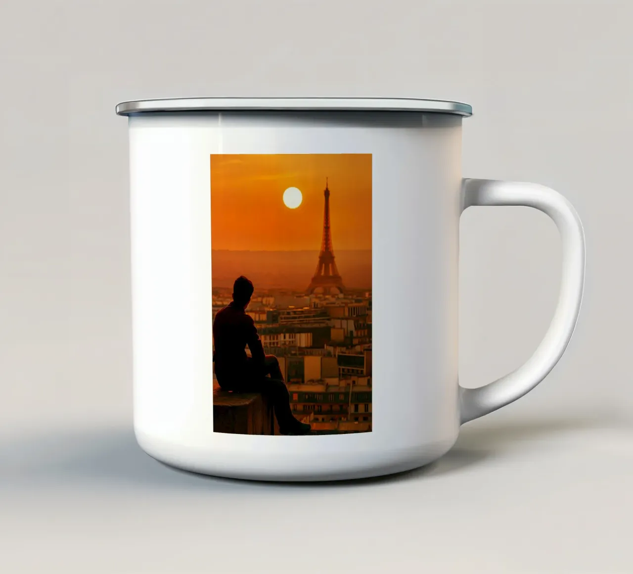 vue de paris l'après-midi photographie retro mug en émail de viantishop