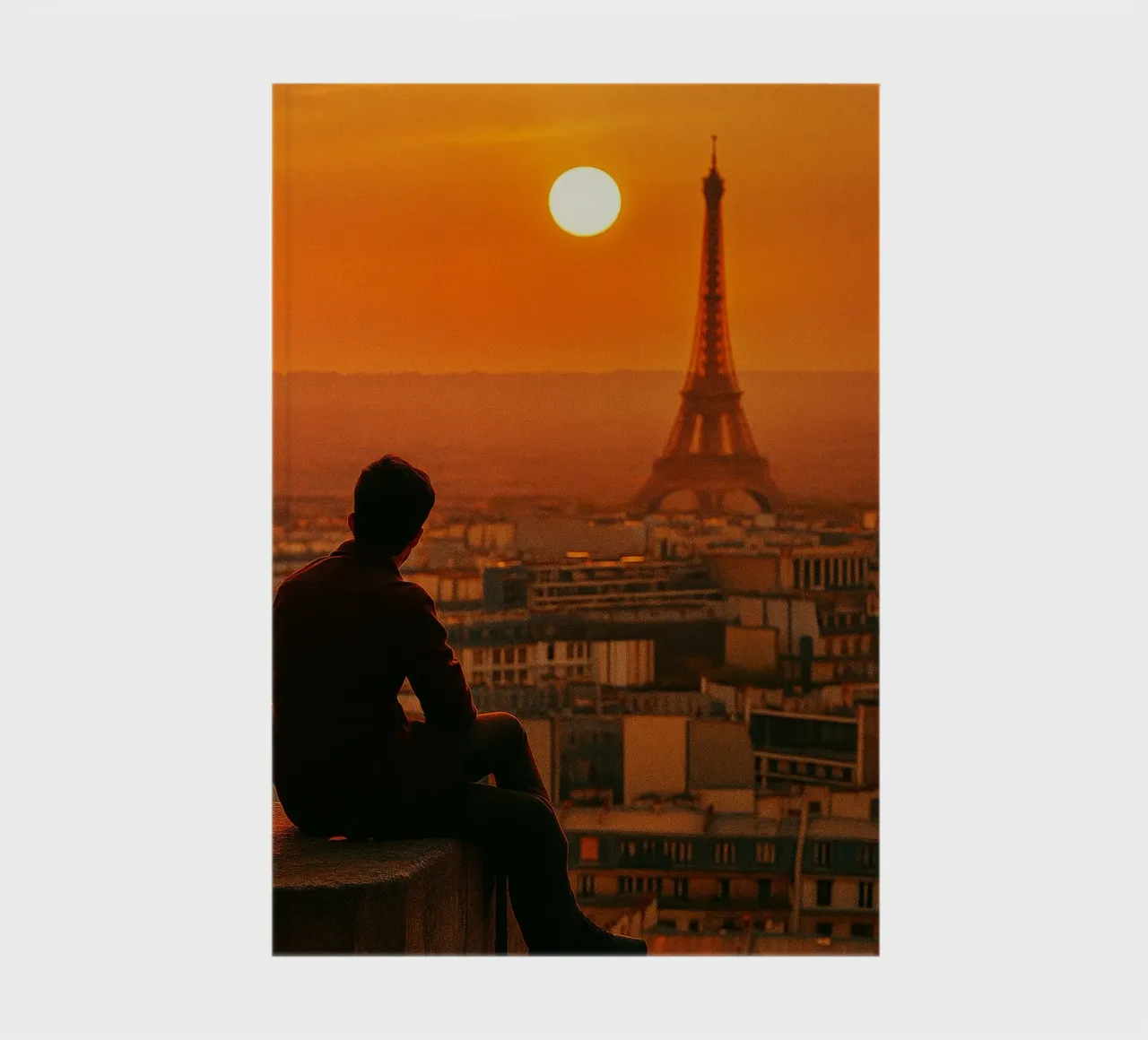 vue de paris l'après-midi photographie retro carnet de notes de viantishop