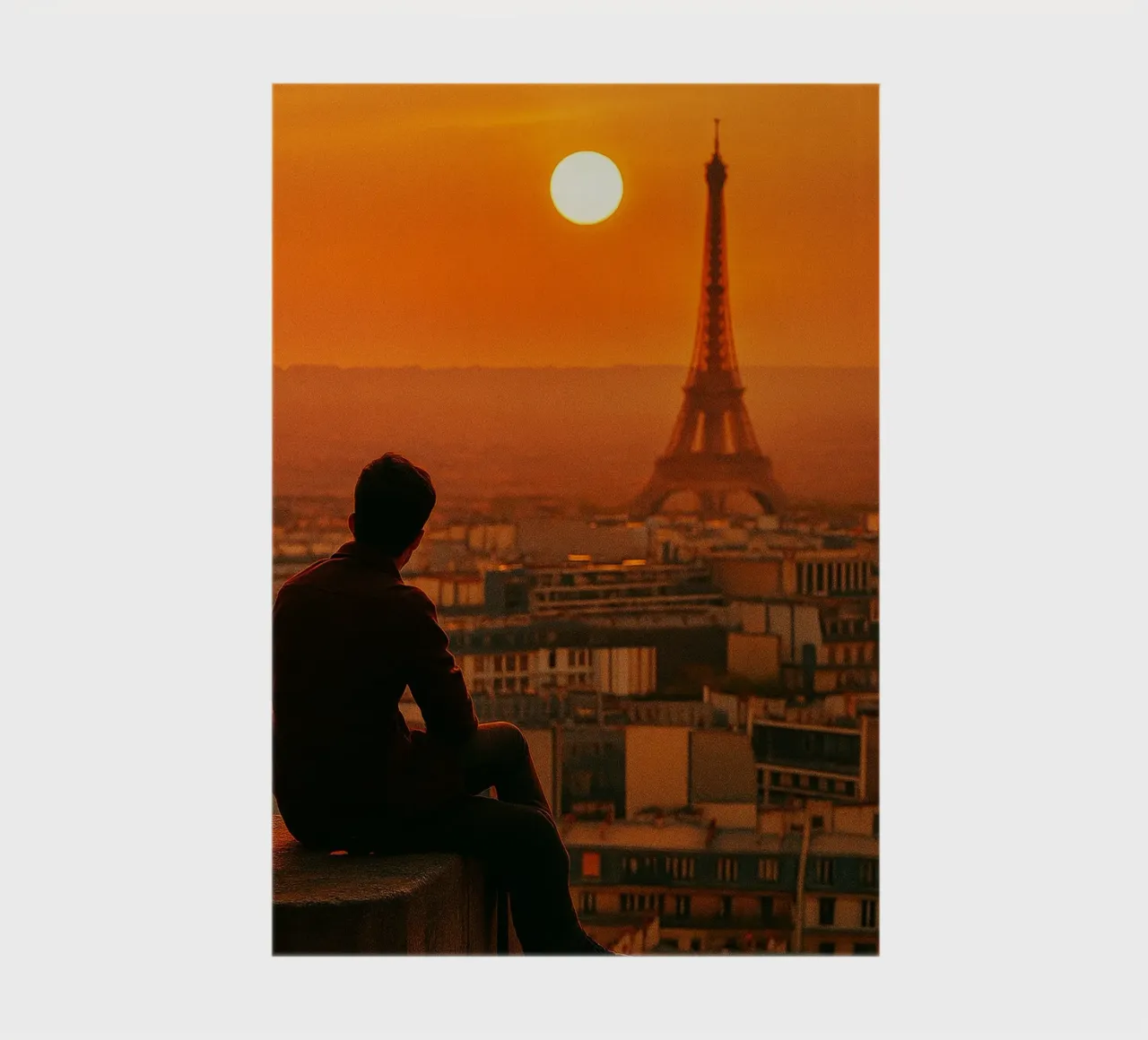 vue de paris l'après-midi photographie retro carnet de notes de viantishop