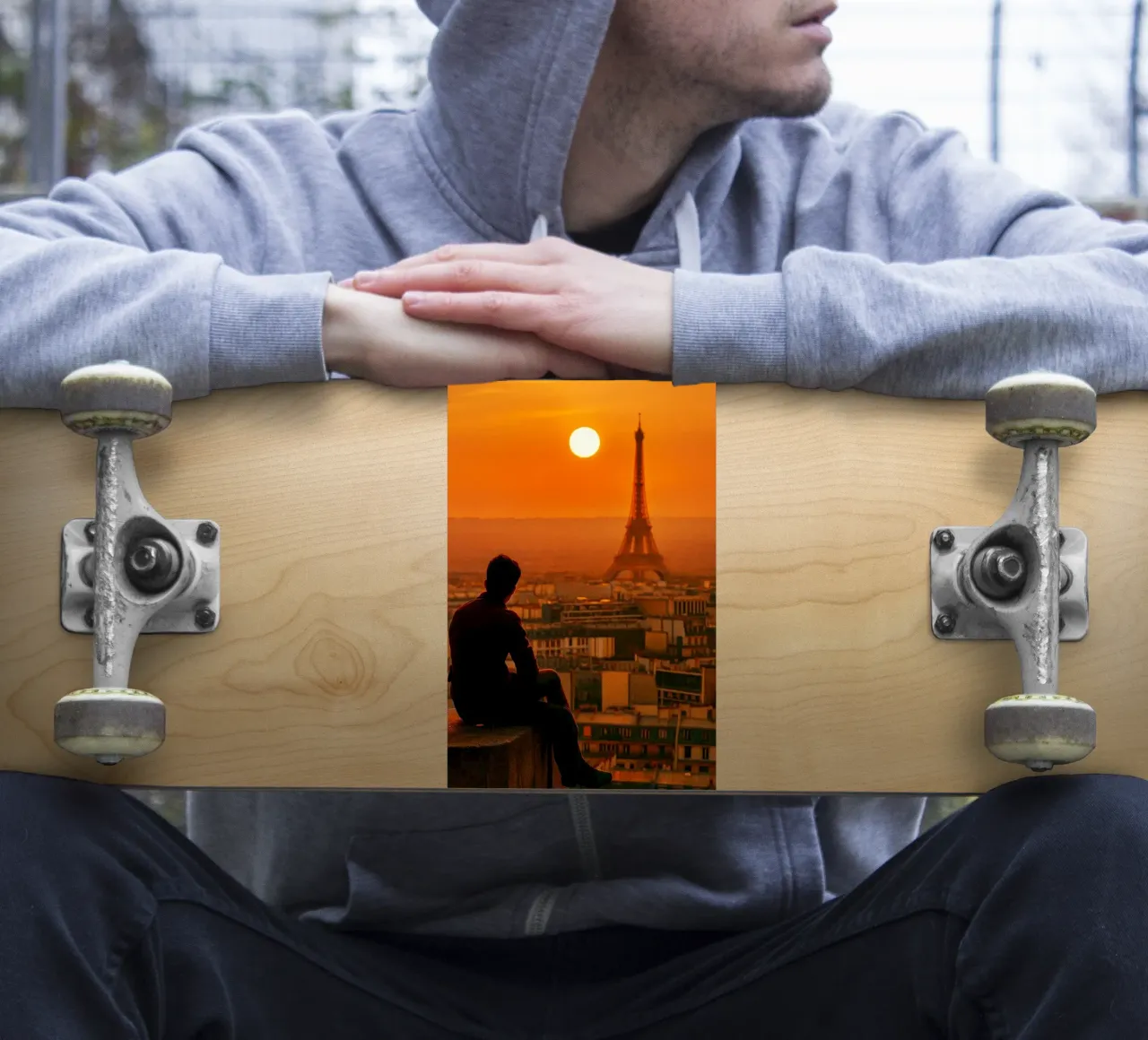 vue de paris l'après-midi photographie retro autocollant de viantishop